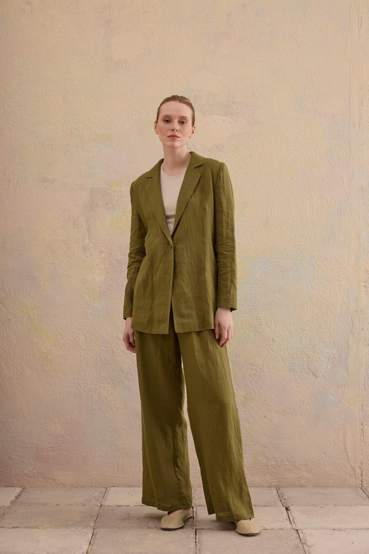 ALBİ BLAZER KETEN CEKET HAKİ