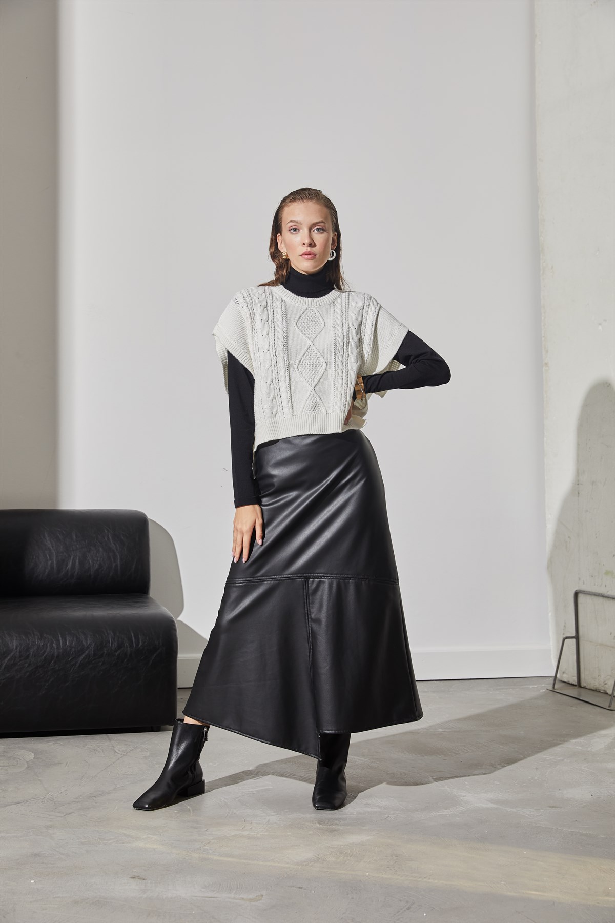 ALONSA TOP SÜVETER EKRU