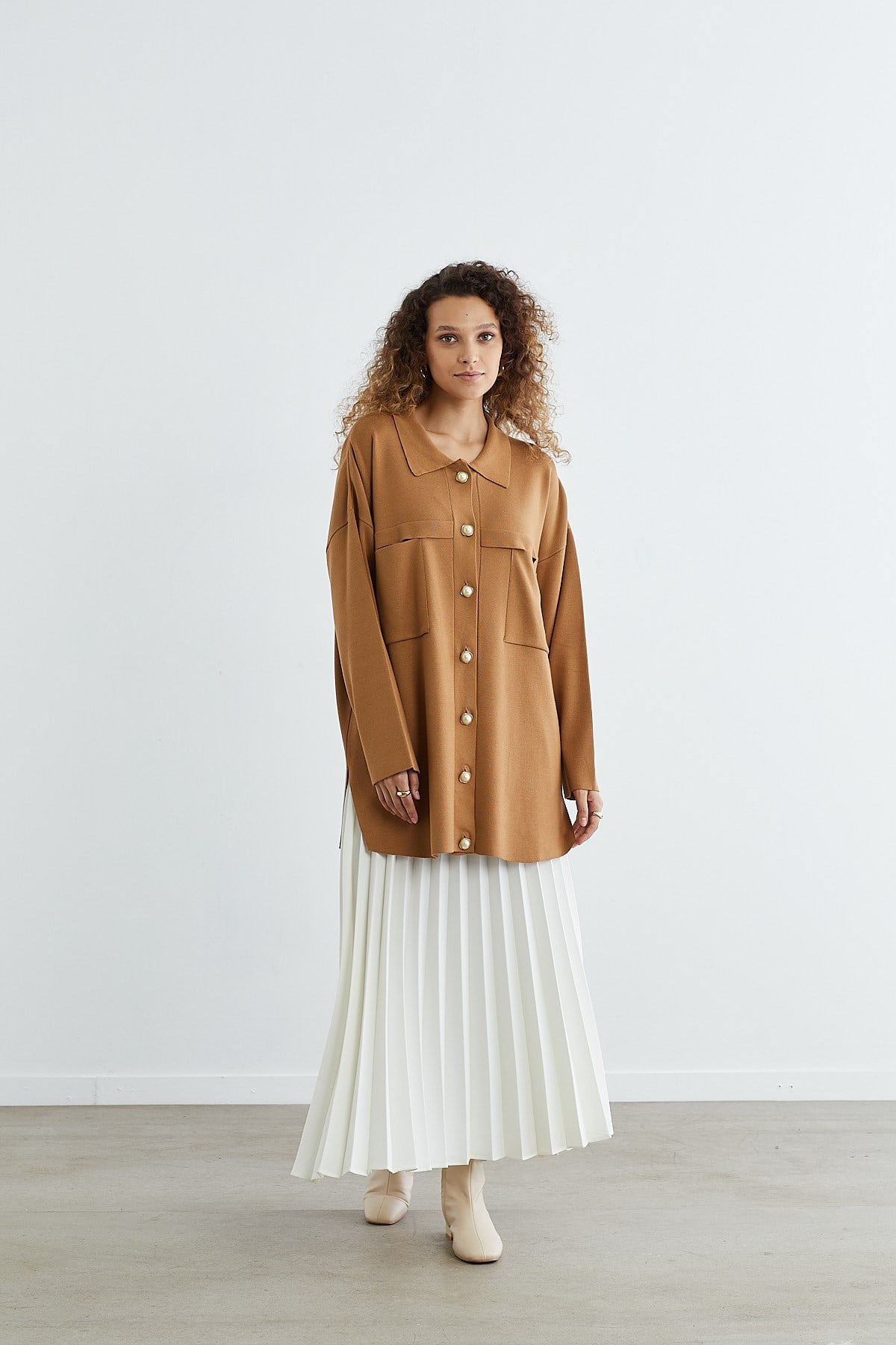 ALTAİR CEPLİ DÜĞMELİ HIRKA CAMEL