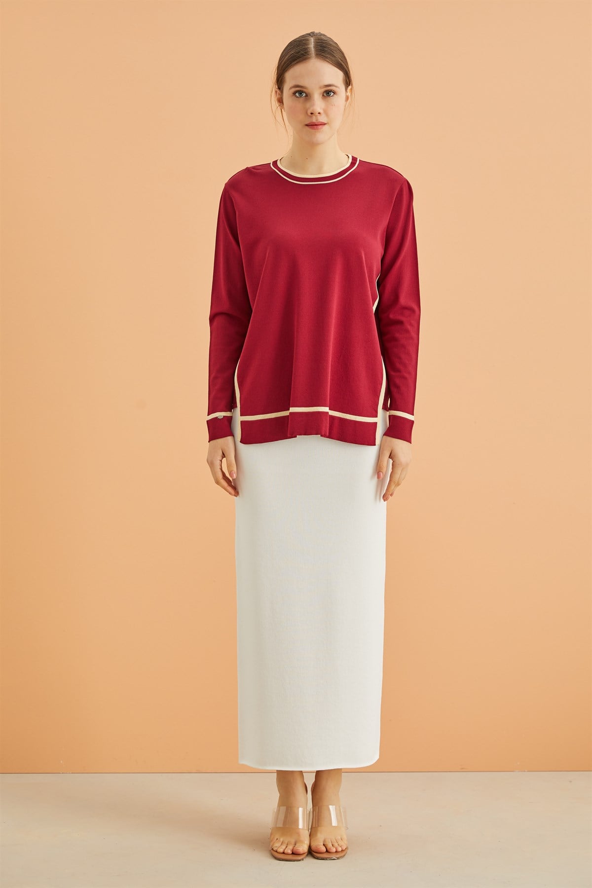 ELİS TRİKO TUNİK BORDO-A.SARI