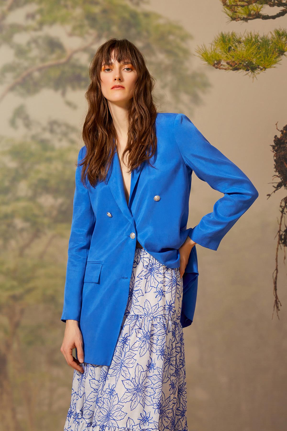 LAYA FİLLSENS BLAZER CEKET SAKS