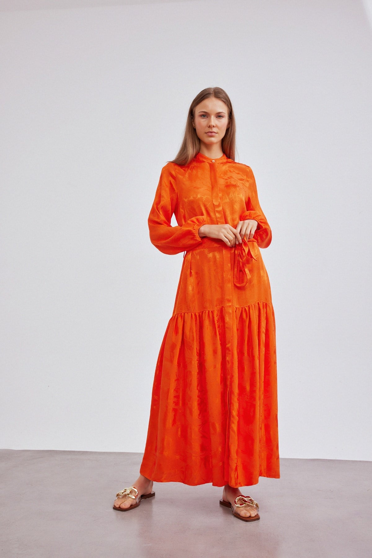 MOSS ELBİSE ORANJ