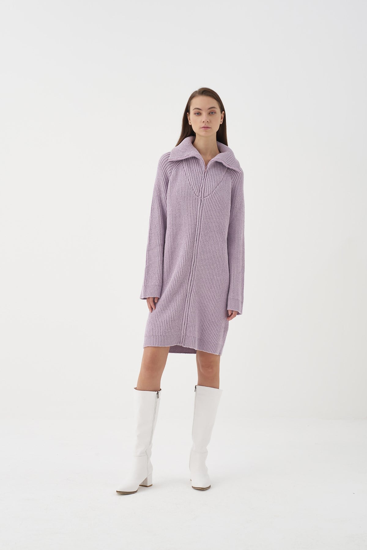 SHAULA FERMUARLI TRİKO HIRKA LİLA