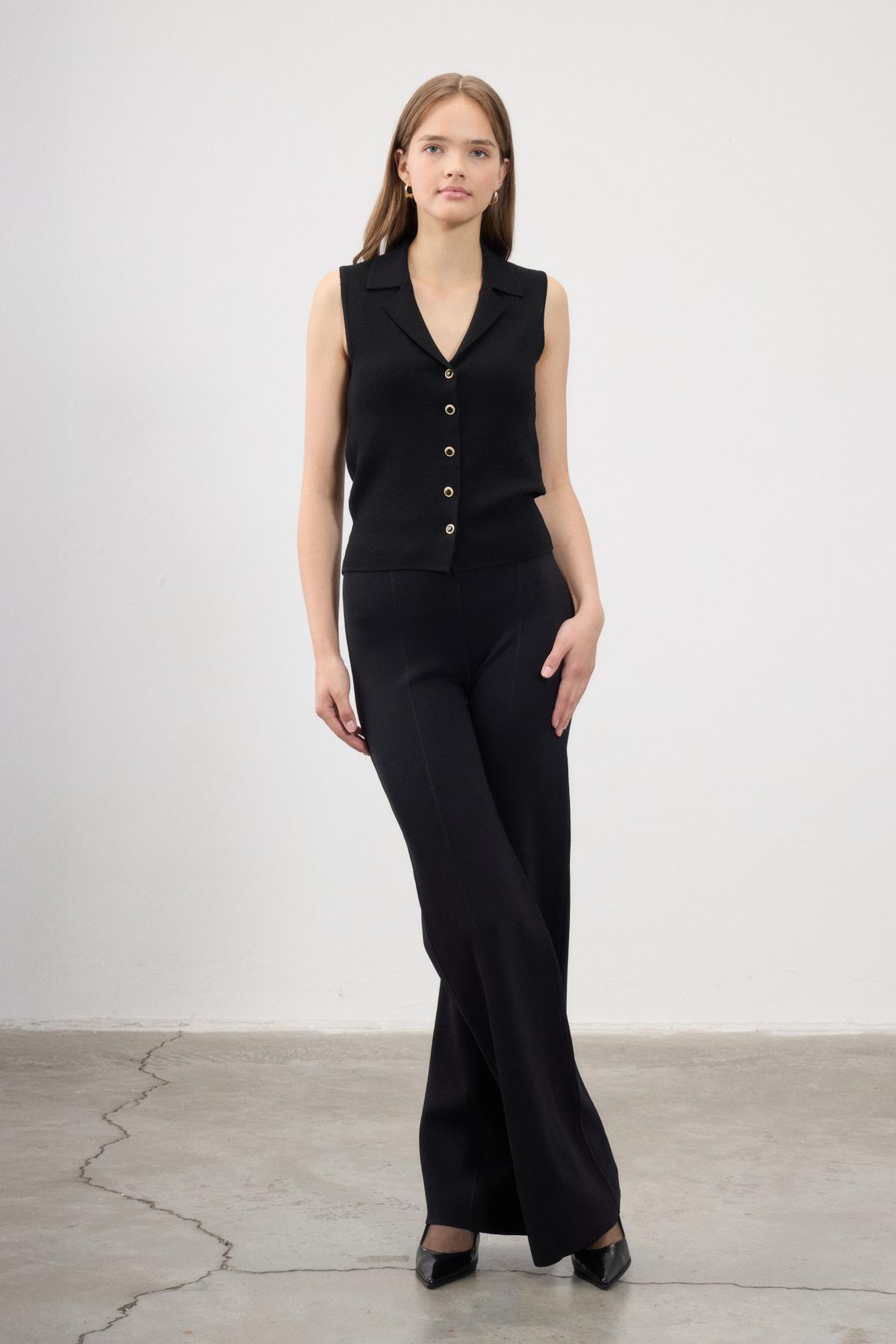 THELMA TRİKO PANTOLON SİYAH
