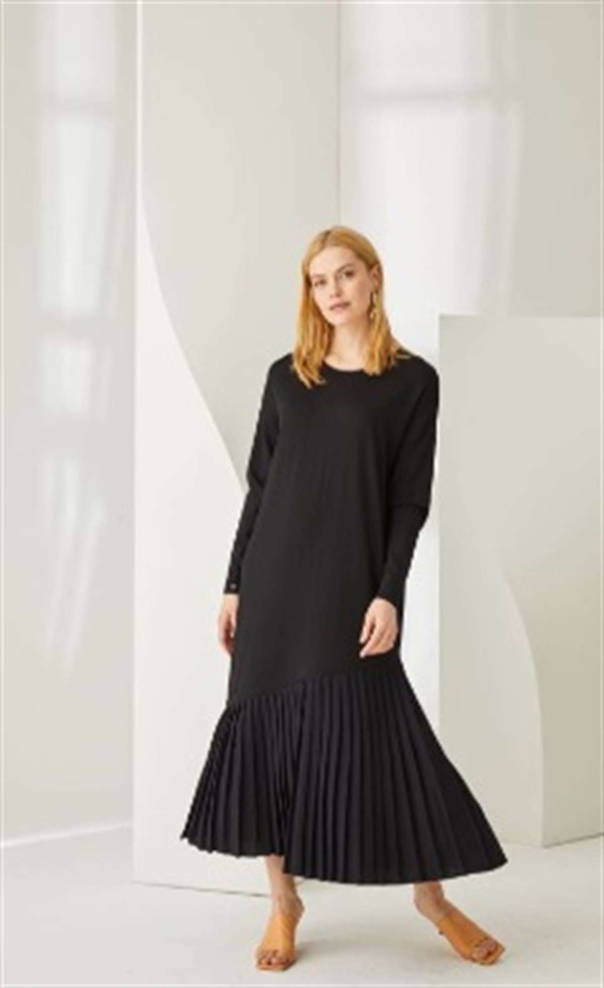 VUELO TRİKO ELBİSE SİYAH-SİYAH