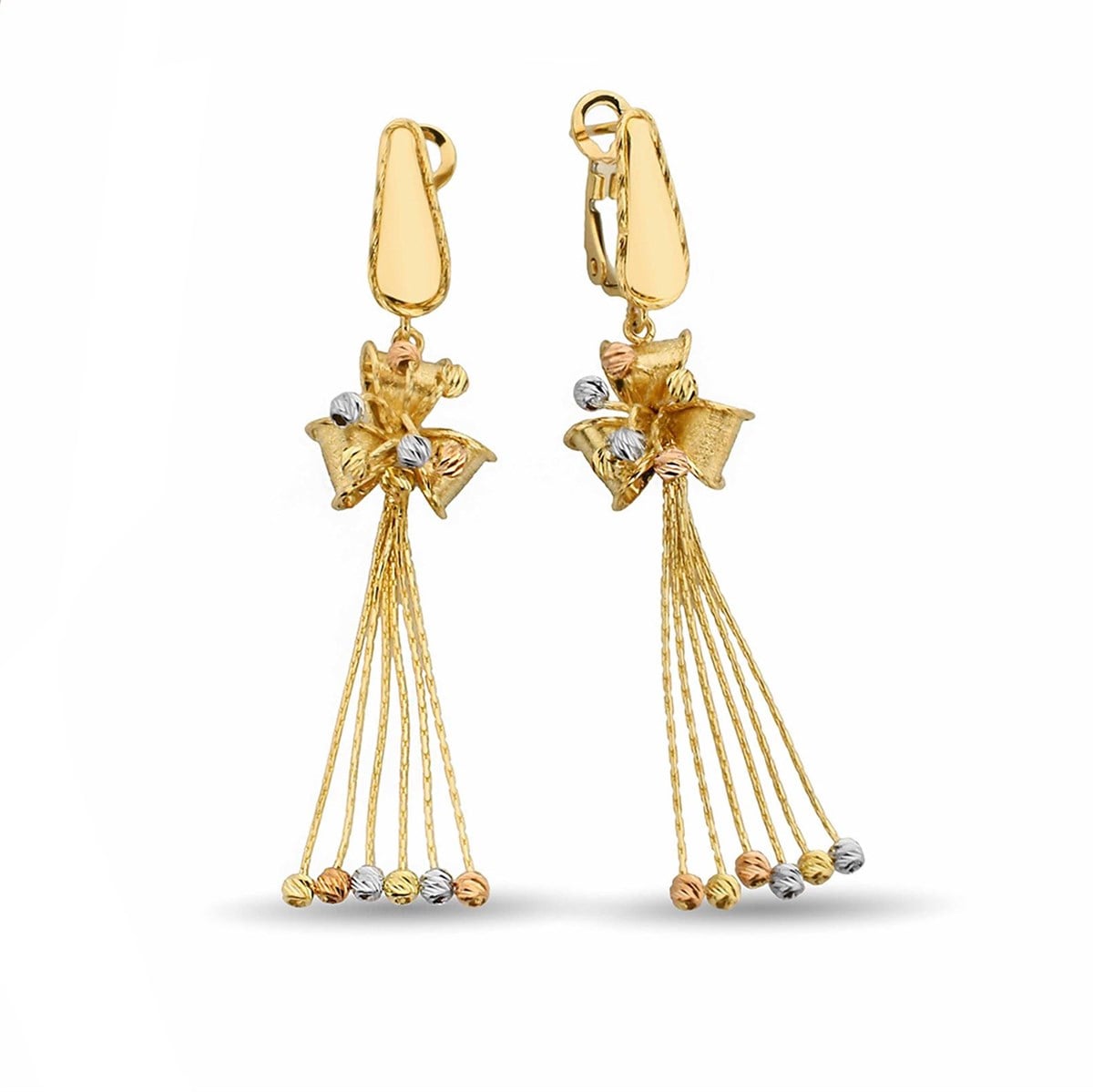 ALTIN ÇİÇEKLİ KÜPE