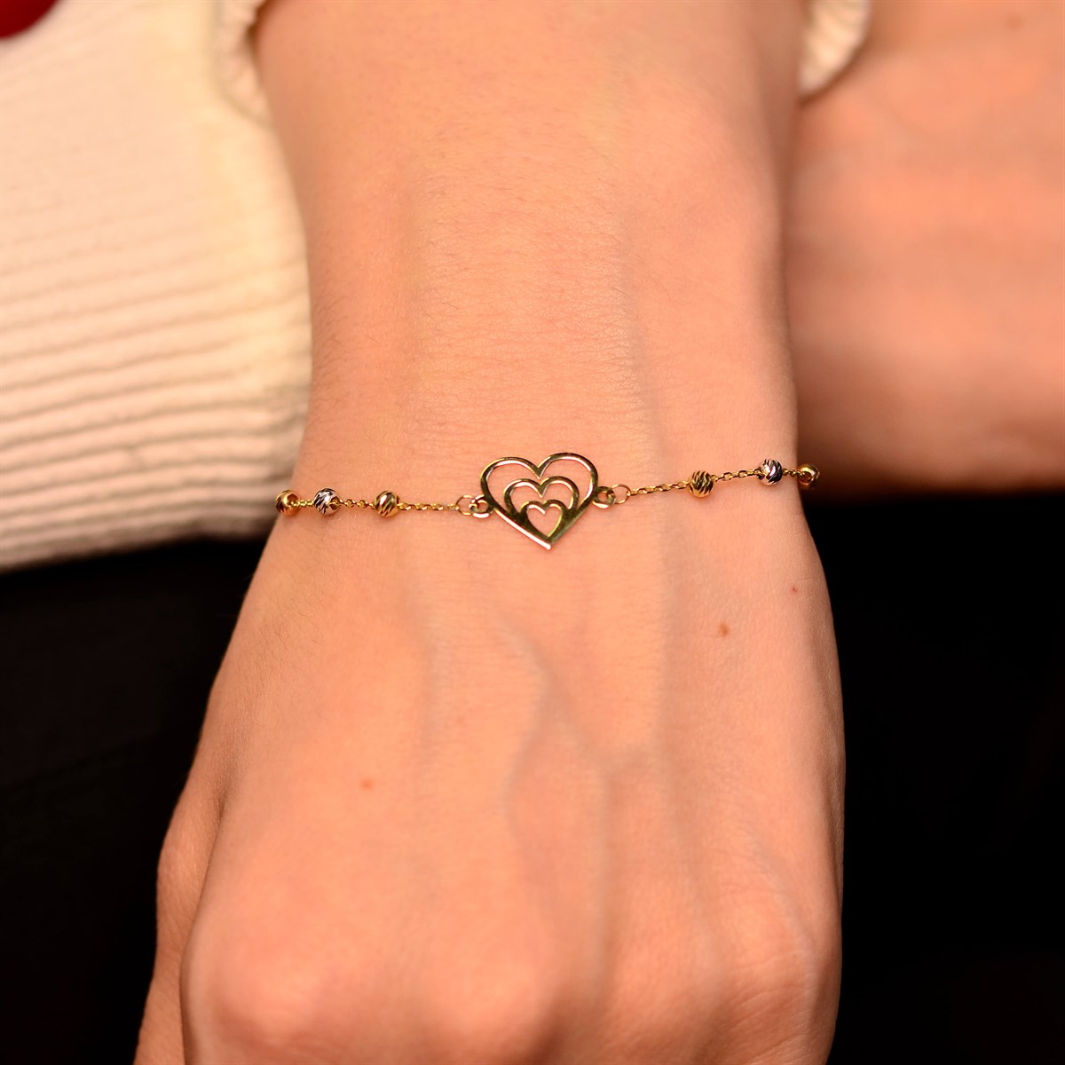 İÇ İÇE KALPLER BİLEKLİK