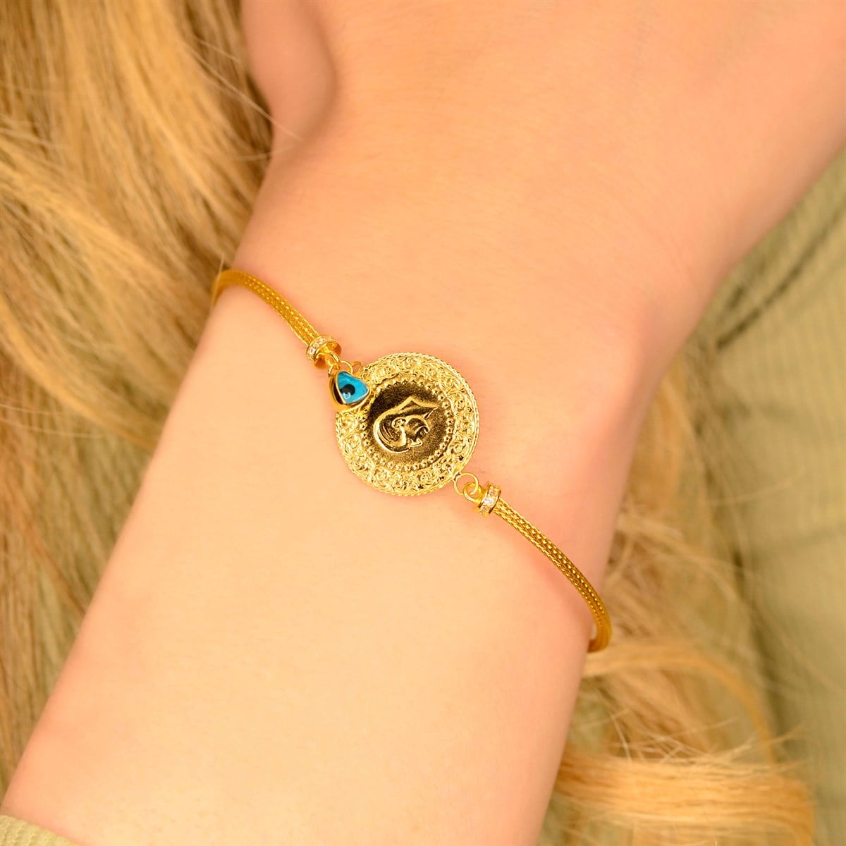 ALTIN ÇEYREKLİ HALAT BİLEKLİK