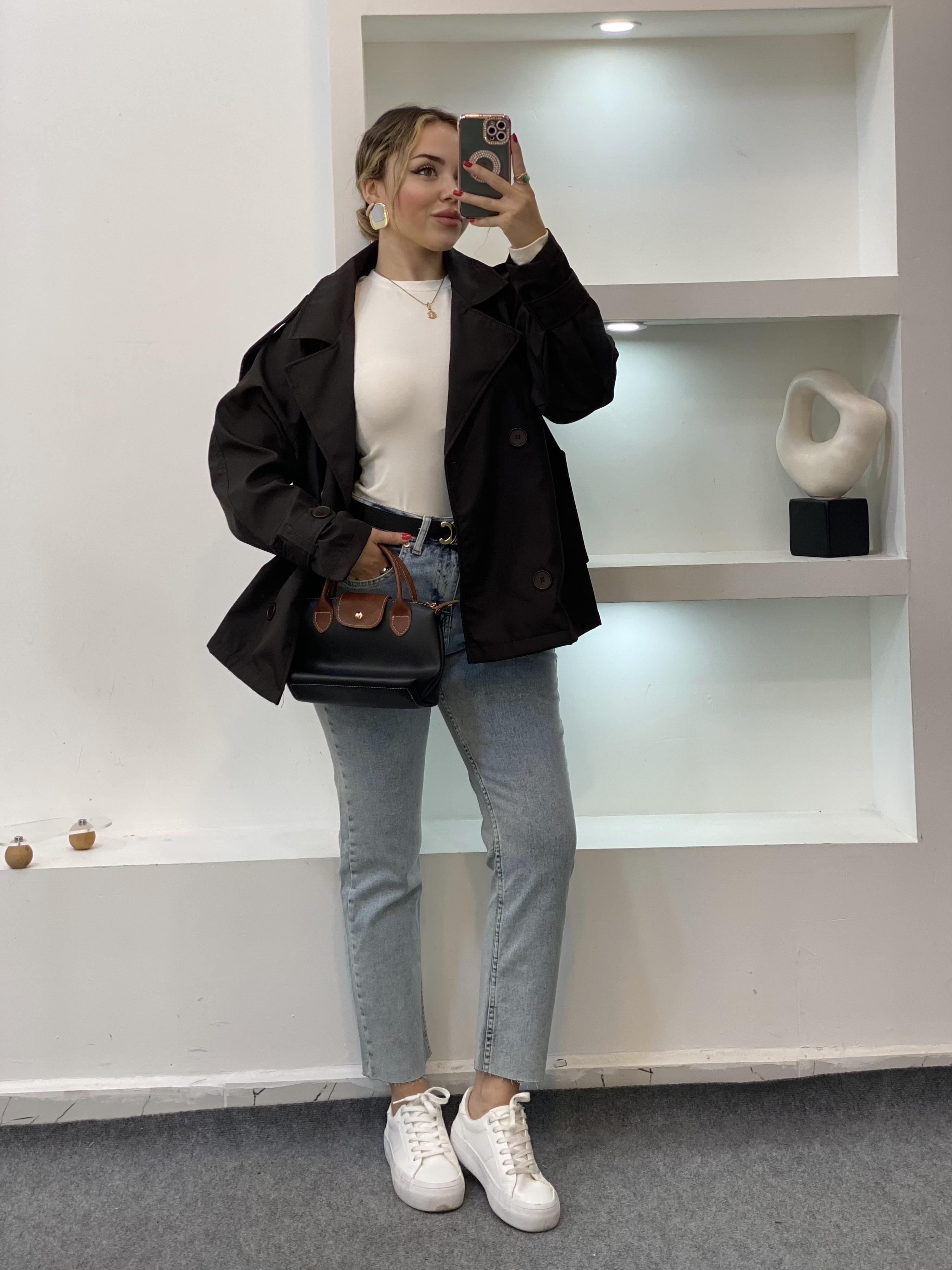 Acı Kahve Apoletli Su Geçirmez Model Trenç