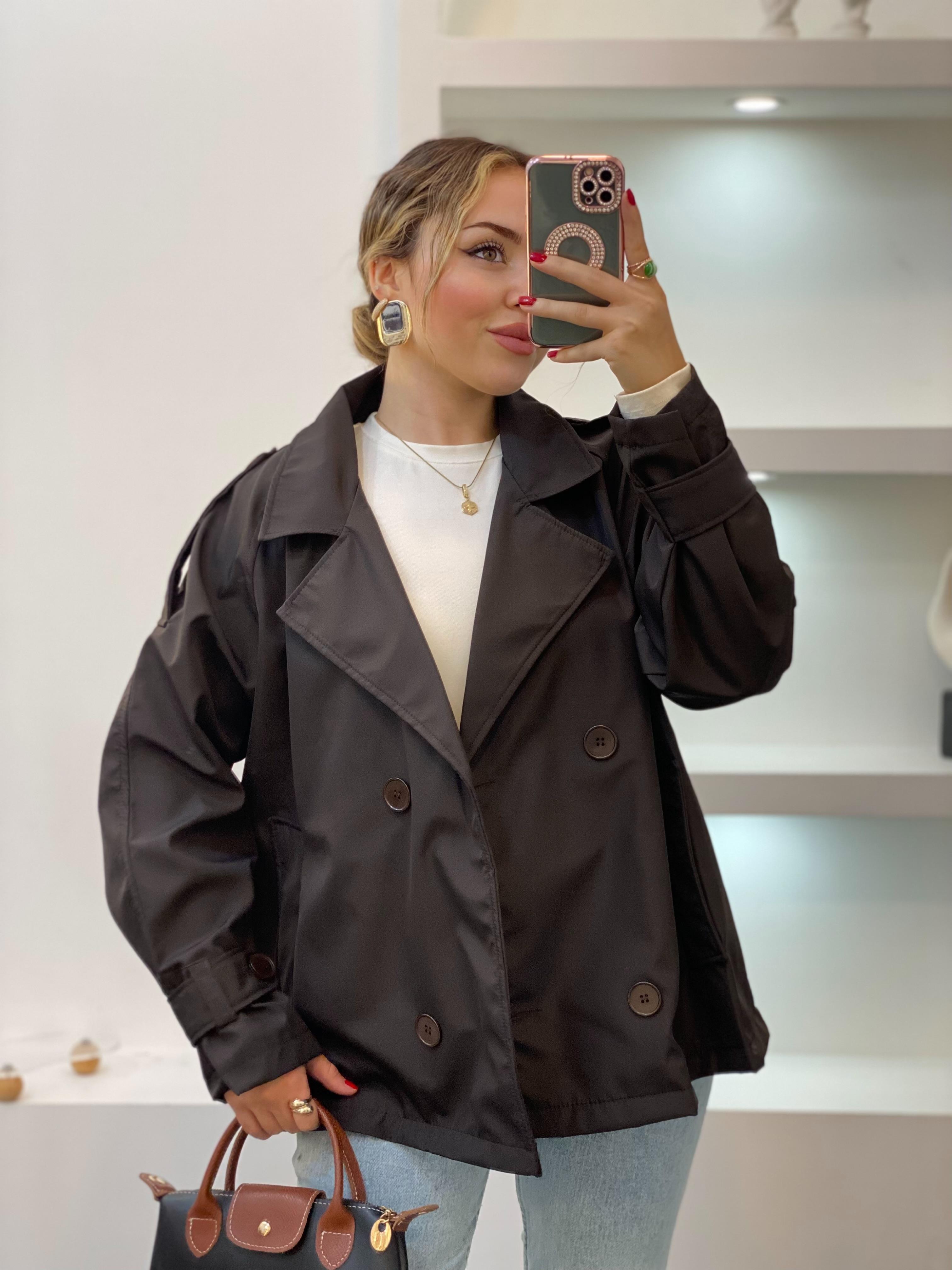 Acı Kahve Apoletli Su Geçirmez Model Trenç