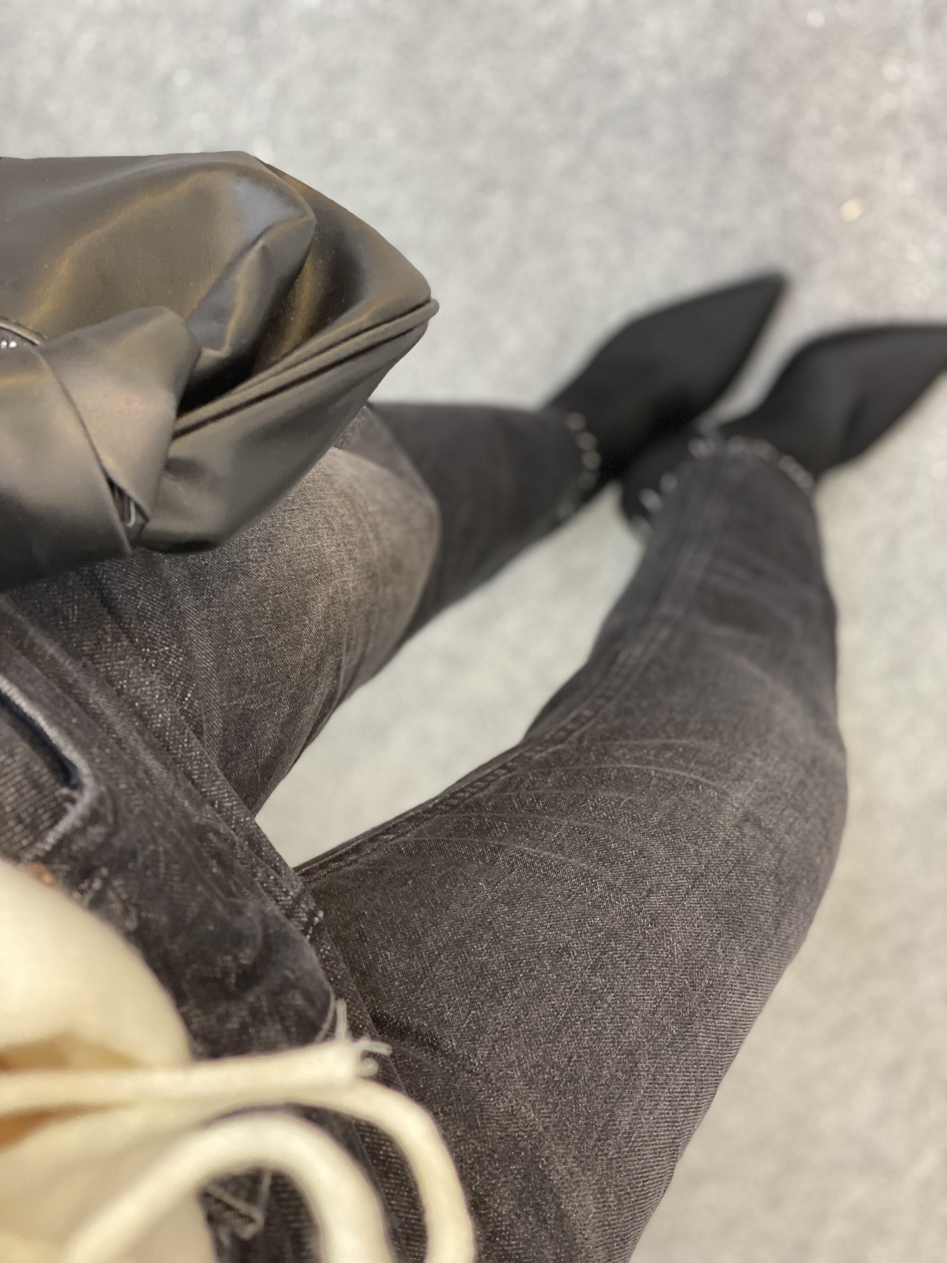 Antrasit Yüksek Bel Boyfit Jean