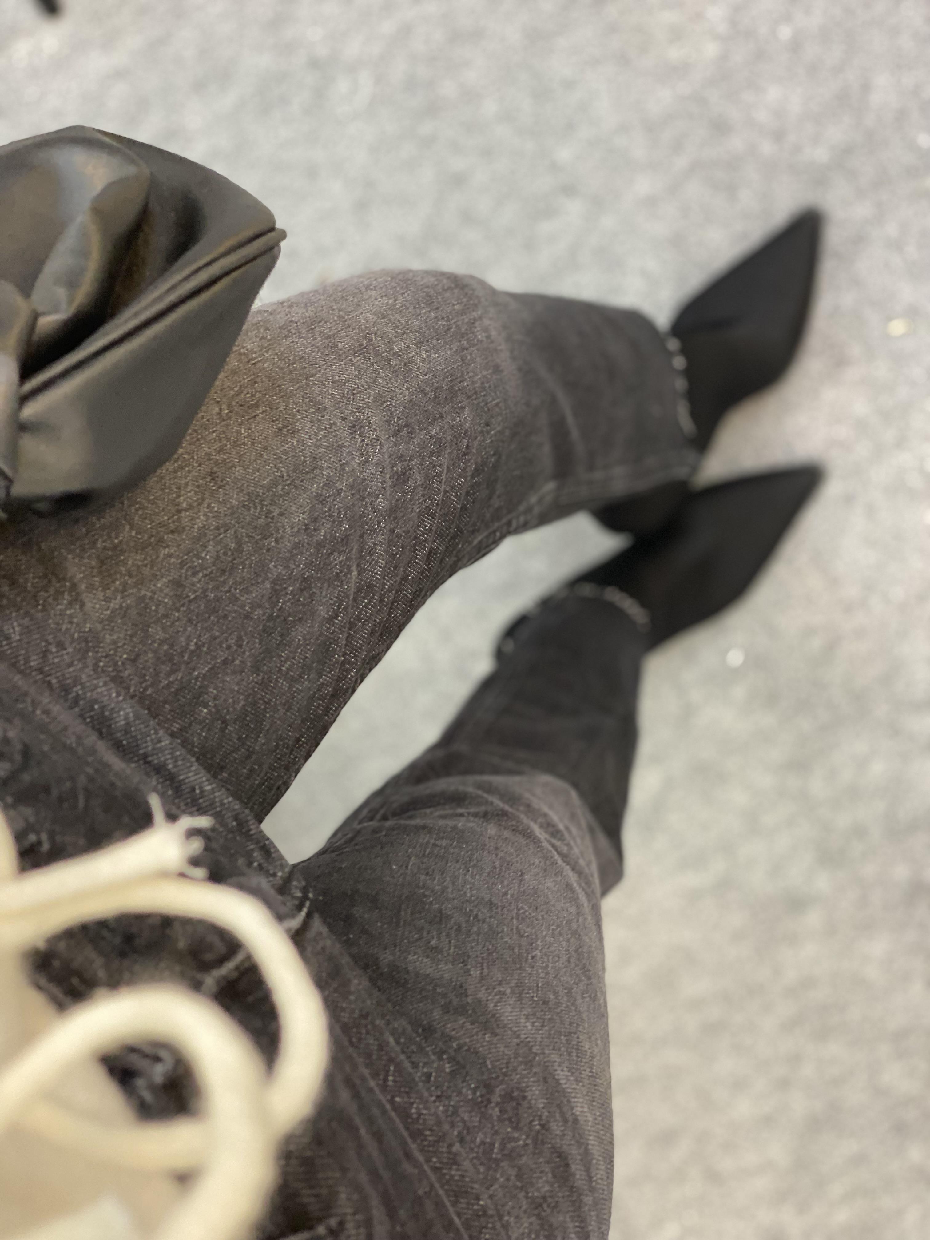 Antrasit Yüksek Bel Boyfit Jean