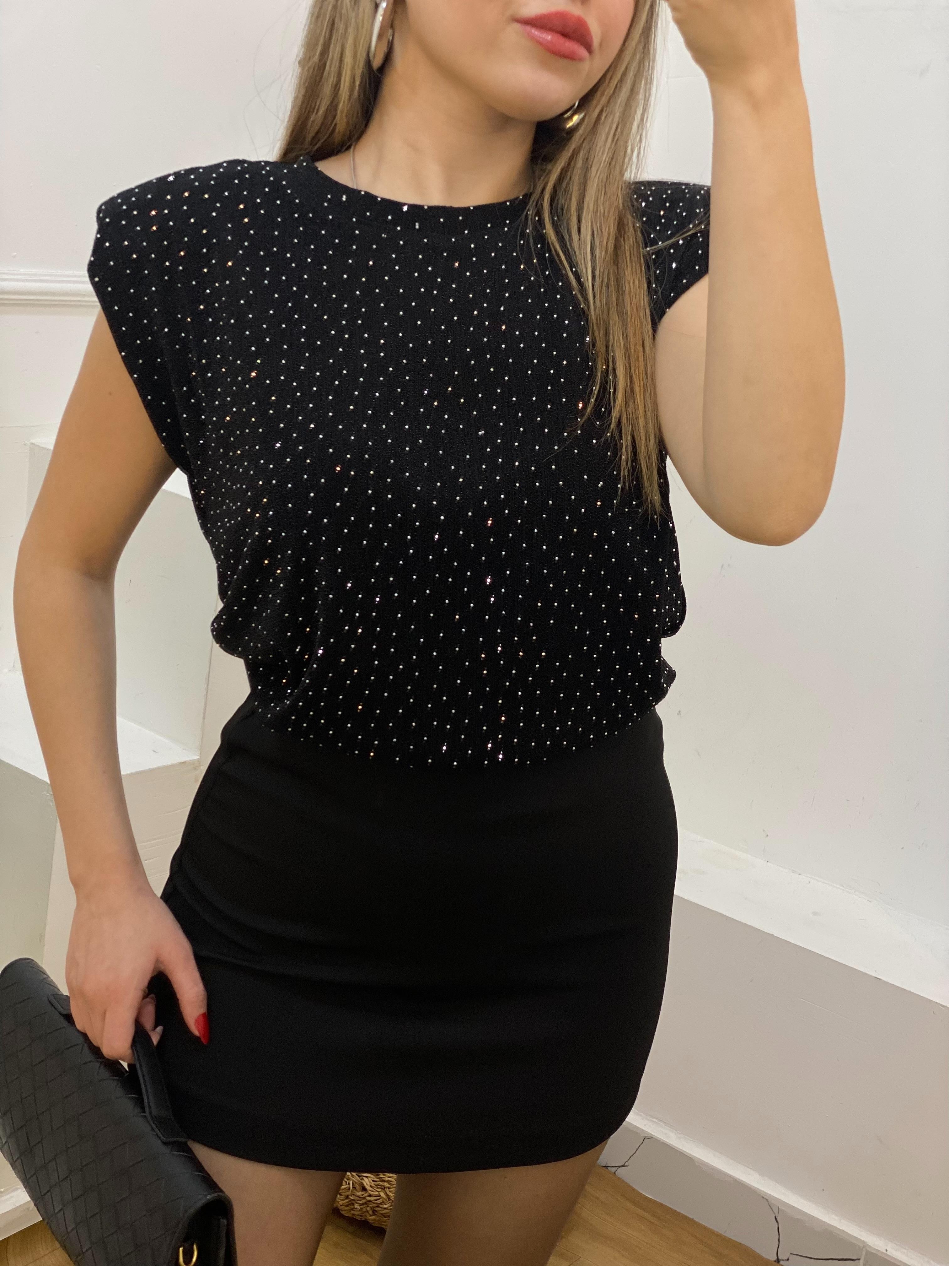 Bebe Plus Marka Parıltılı Model Vatkalı Bluz