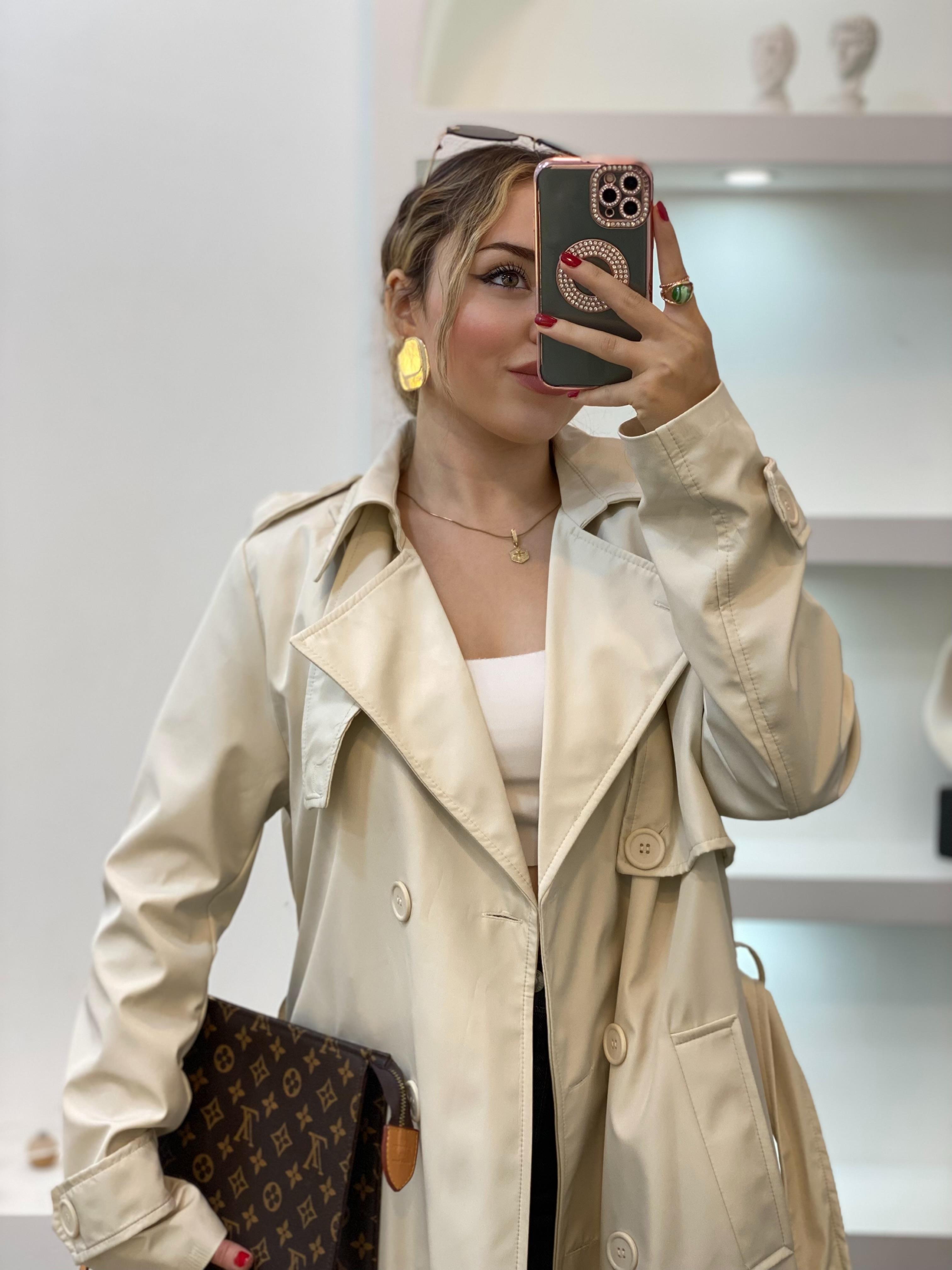 Bej Apoletli Su Geçirmez Model Maxi Boy Trenç