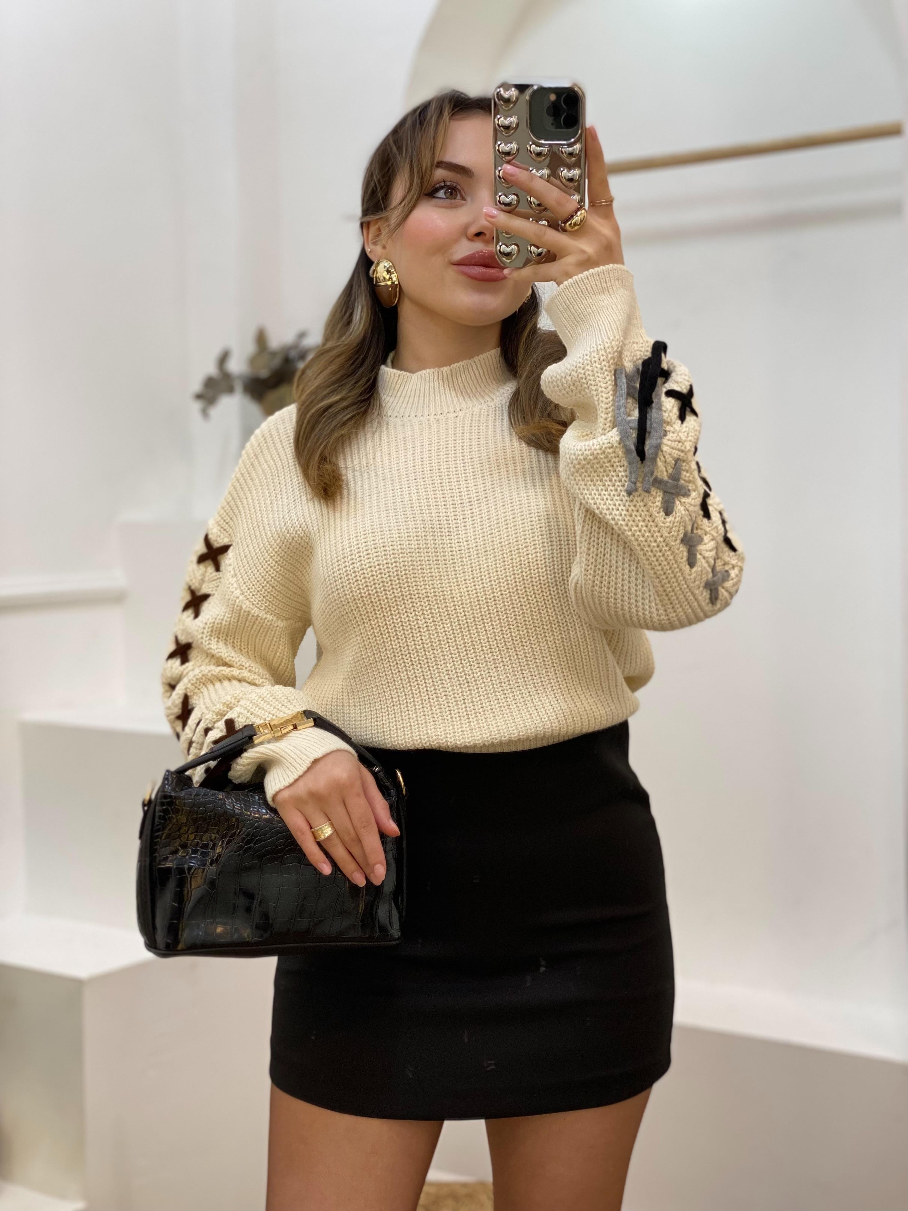 Bej Kolları Dikişli Model Kazak