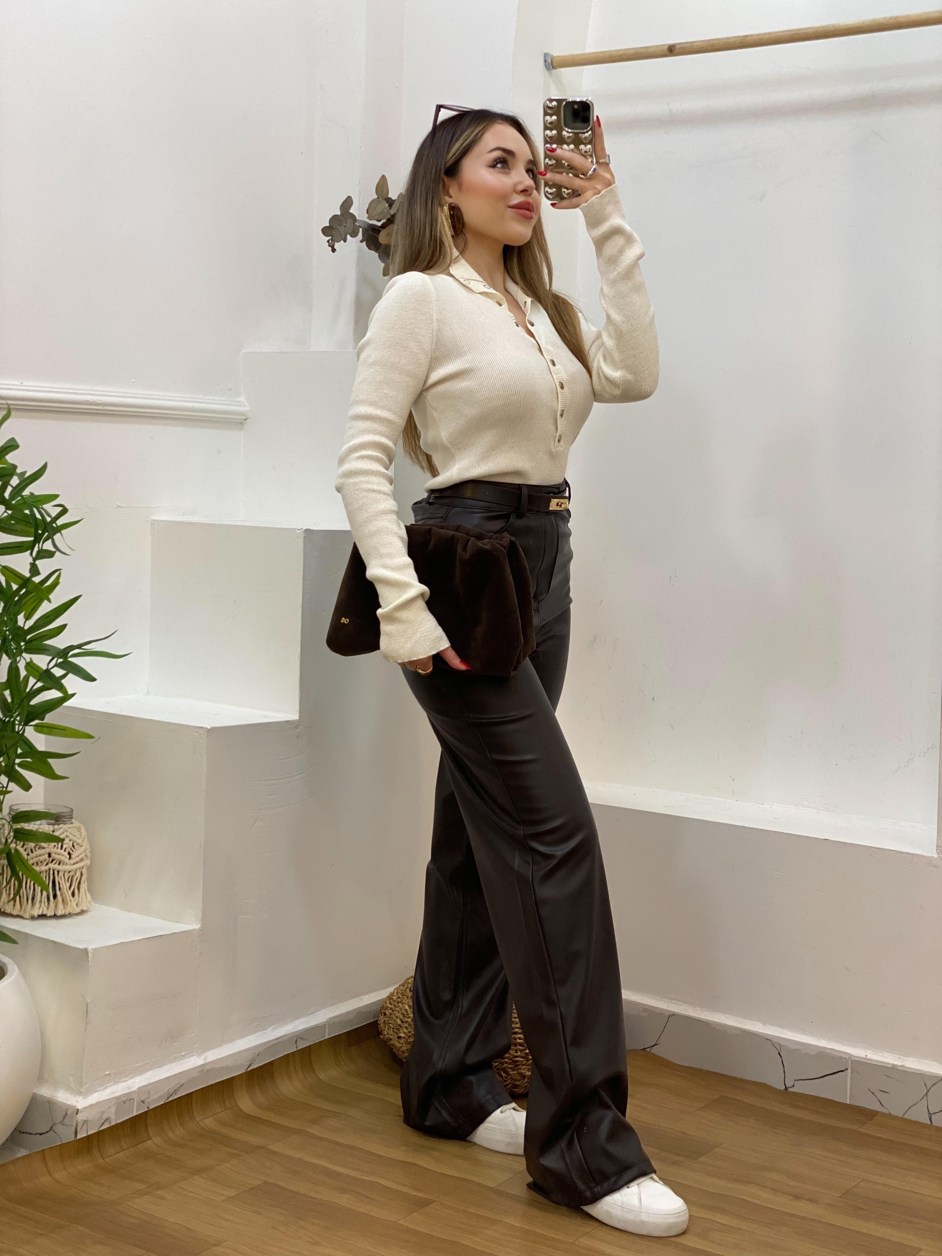 Bej Önü Çıtçıtlı Model Kazak
