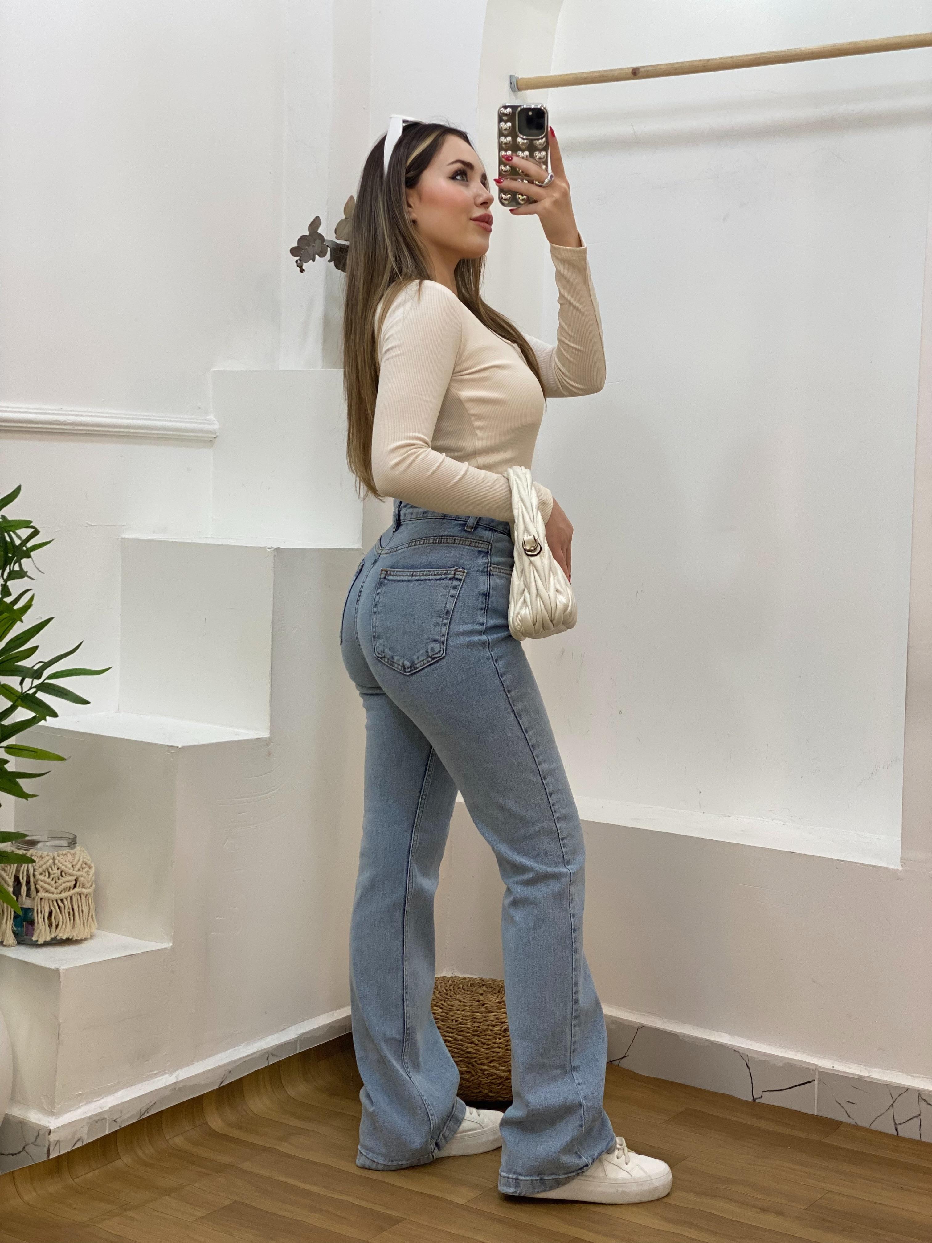 Bej V Model Fitilli Basic Bluz