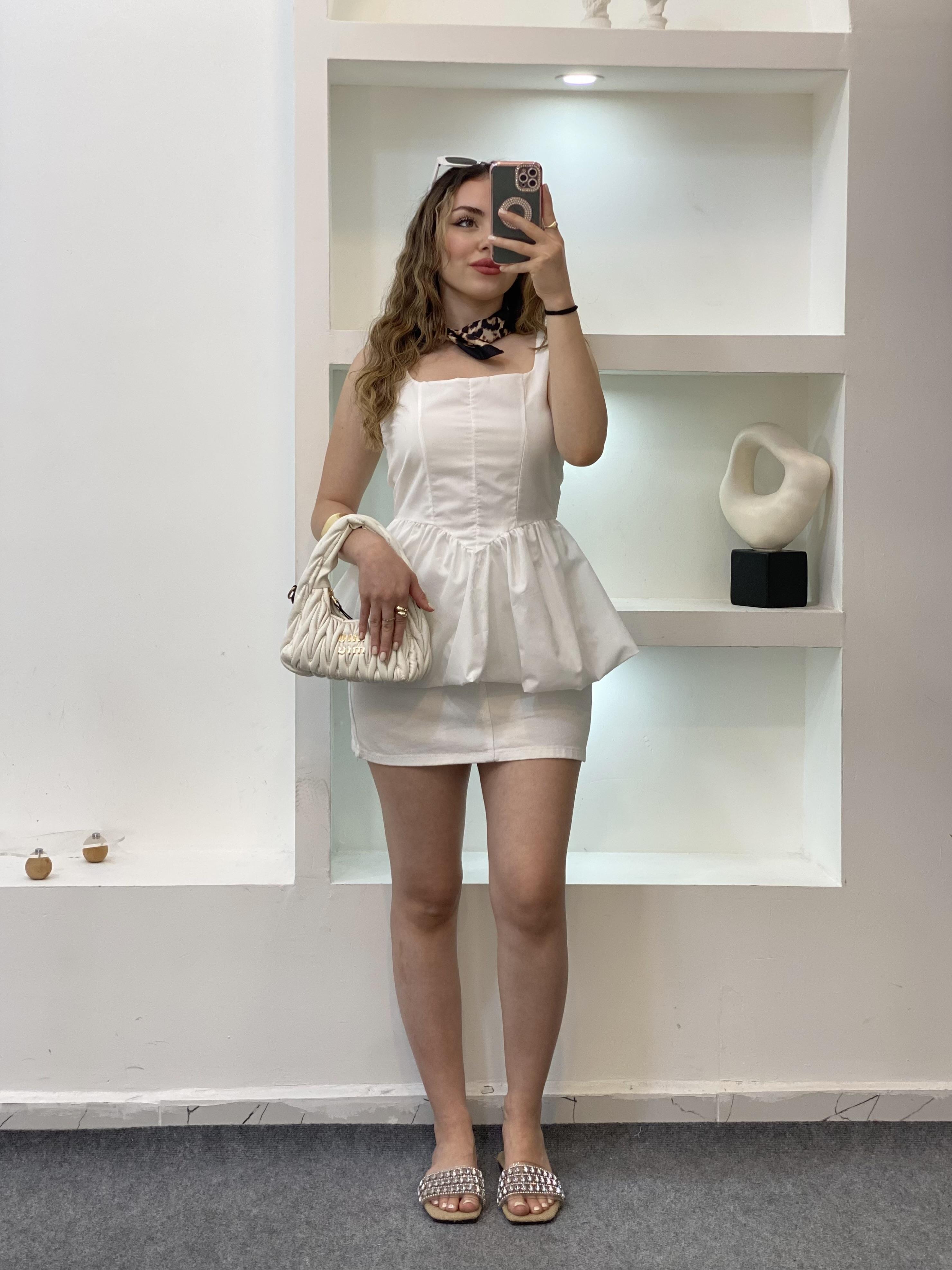 Beyaz Balon Etek Marka Model Bluz