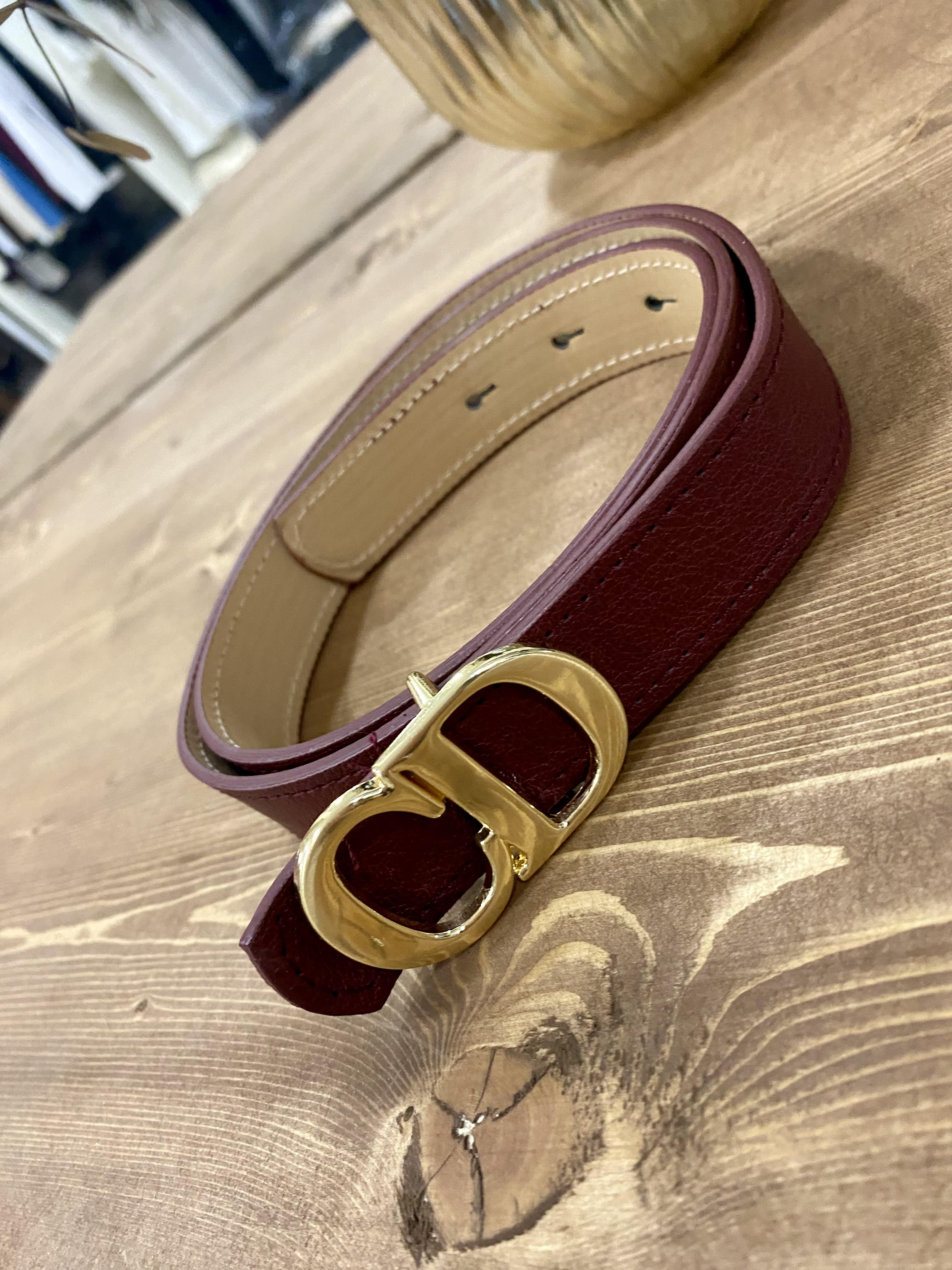 Bordo CD Gold Tokalı Kemer