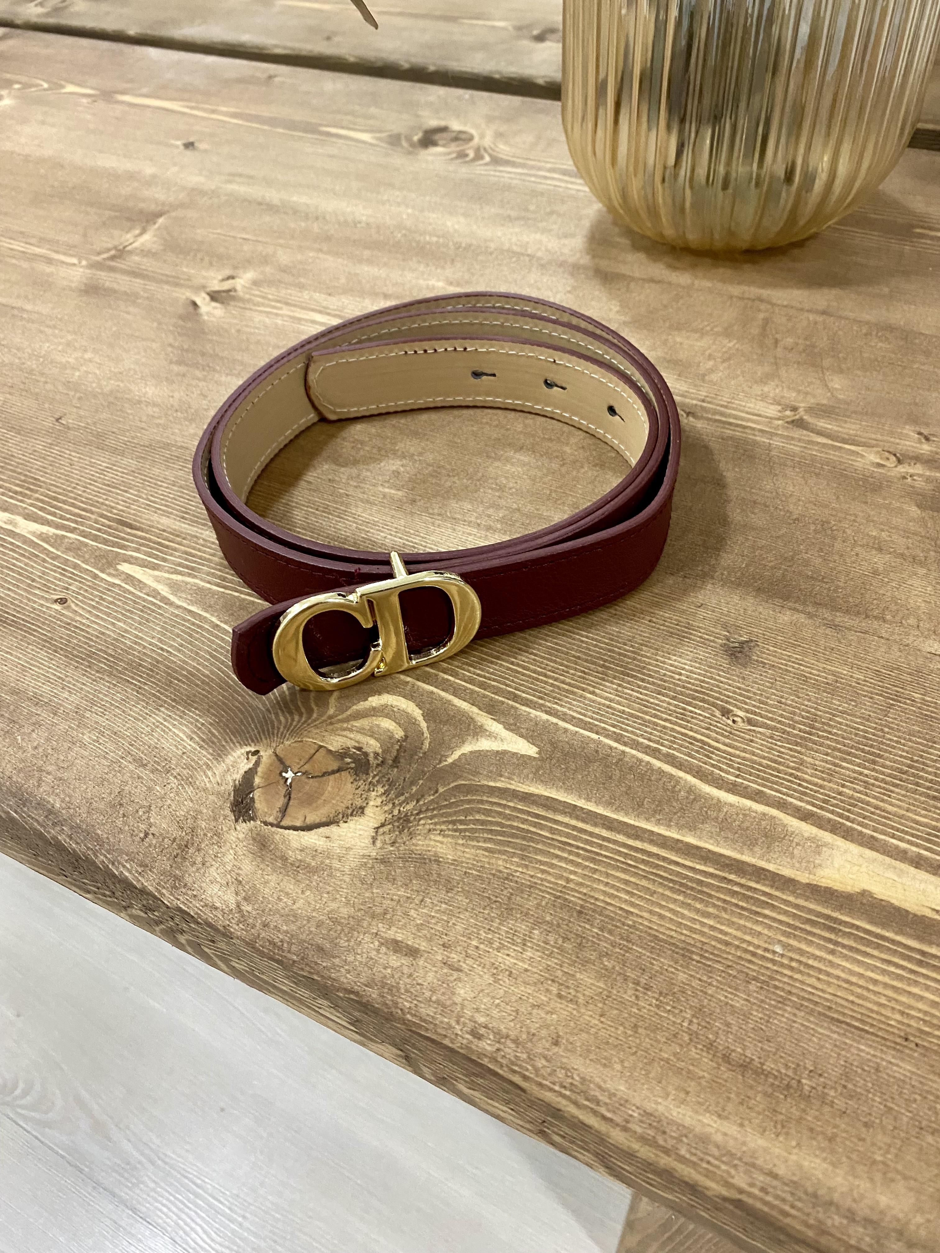 Bordo CD Gold Tokalı Kemer