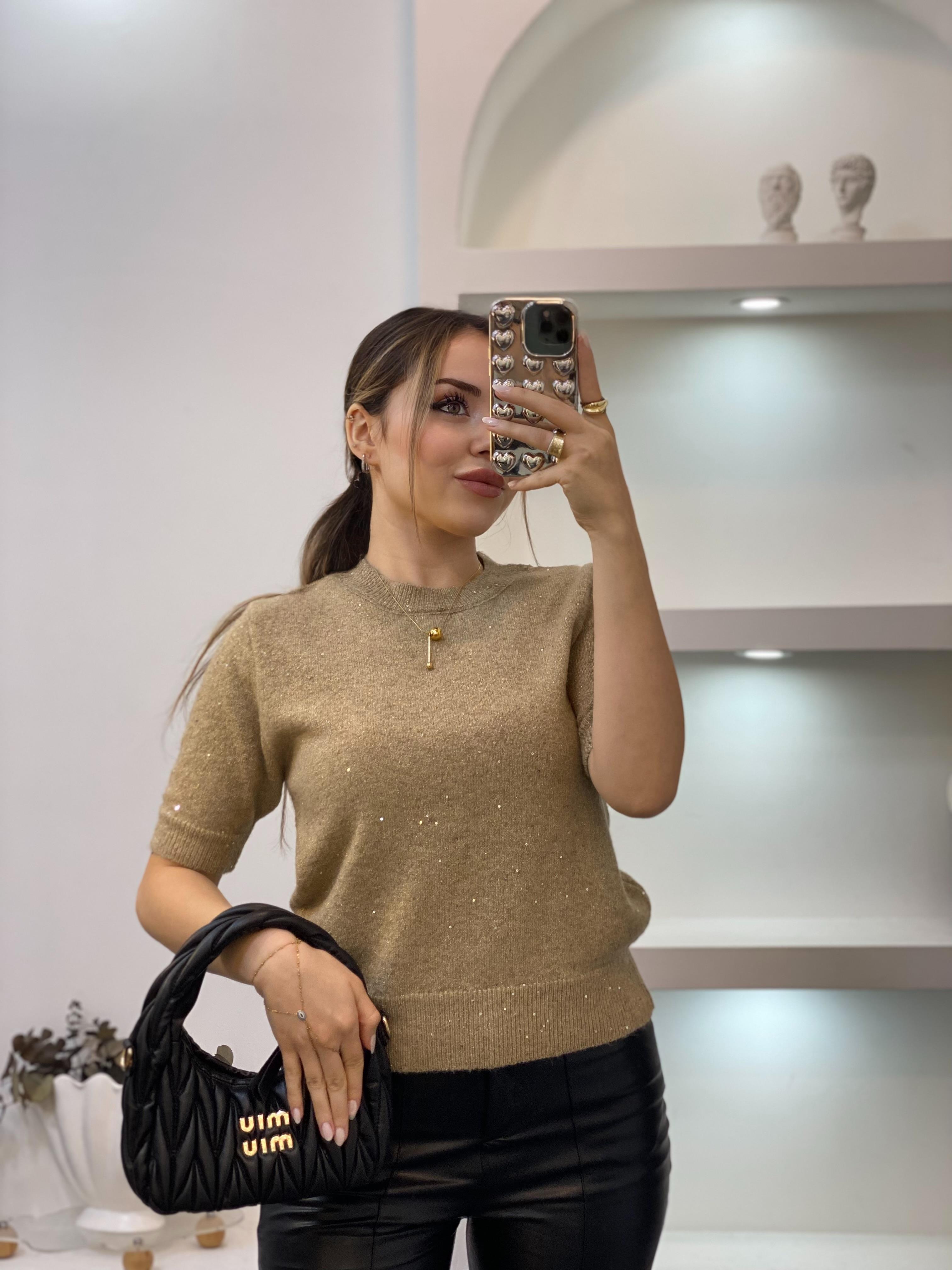Camel Pul Detay Triko Kazak