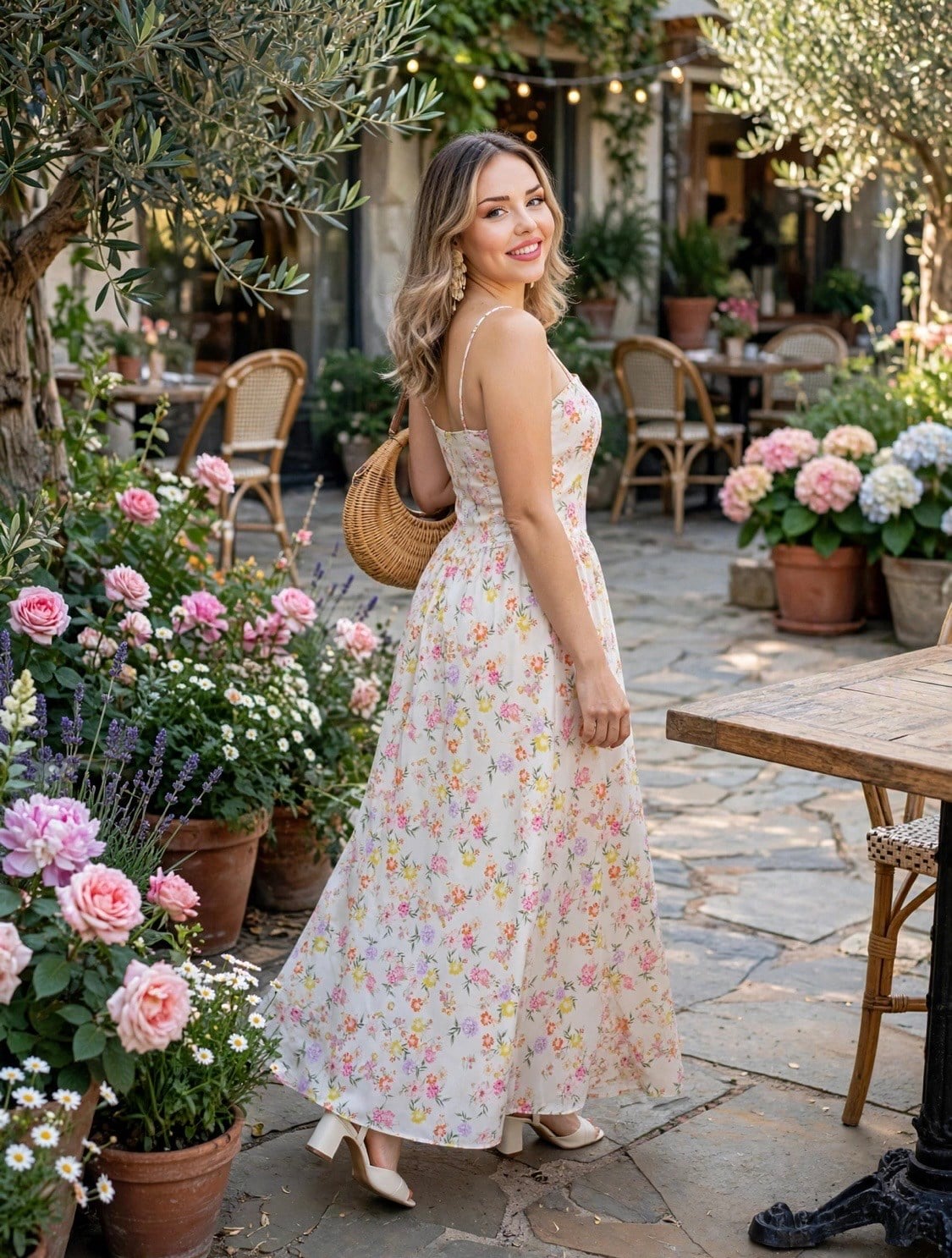 Çiçek Desenli Floral Elbise 