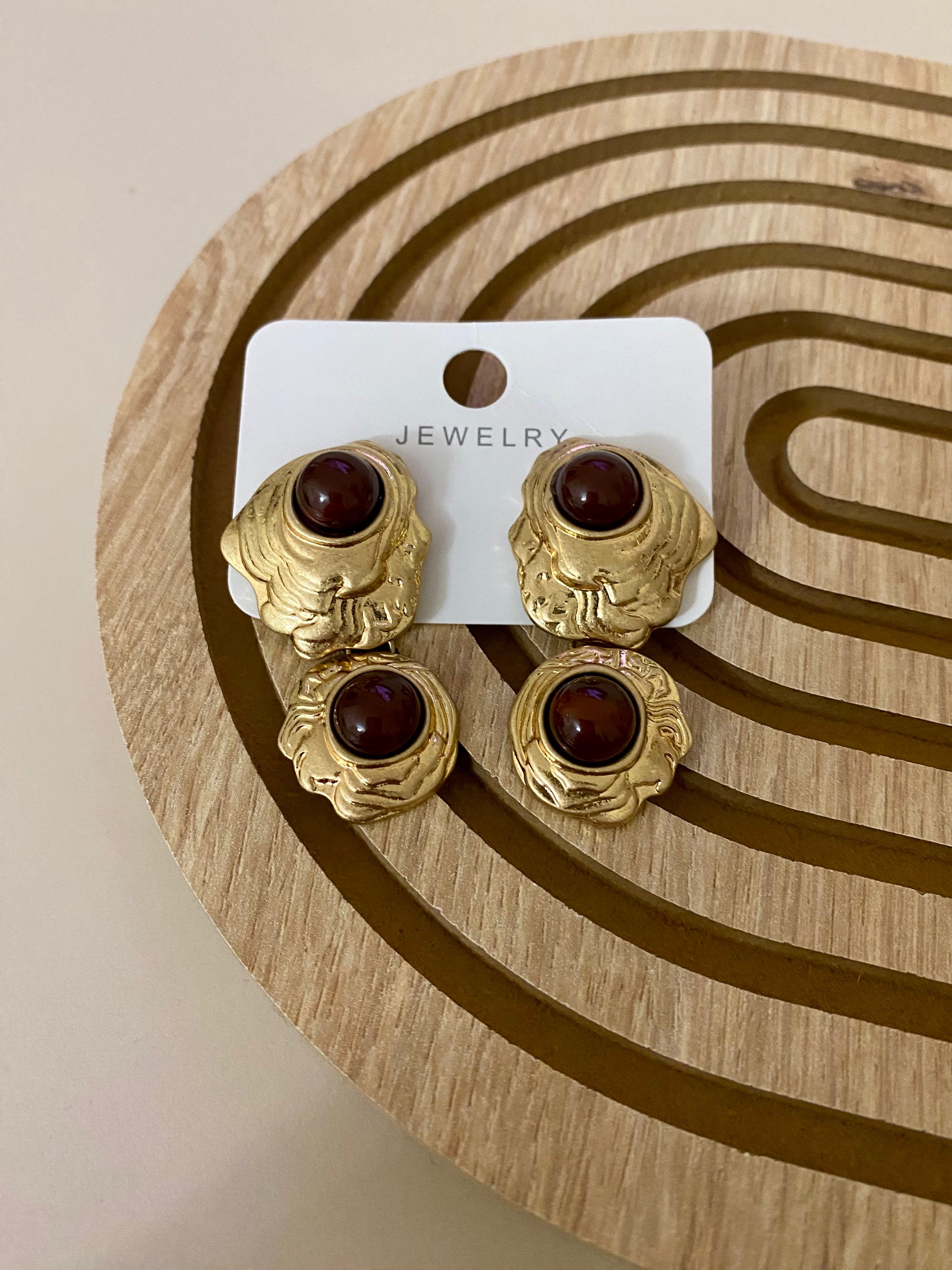 Gold Antik Sallantılı Küpe