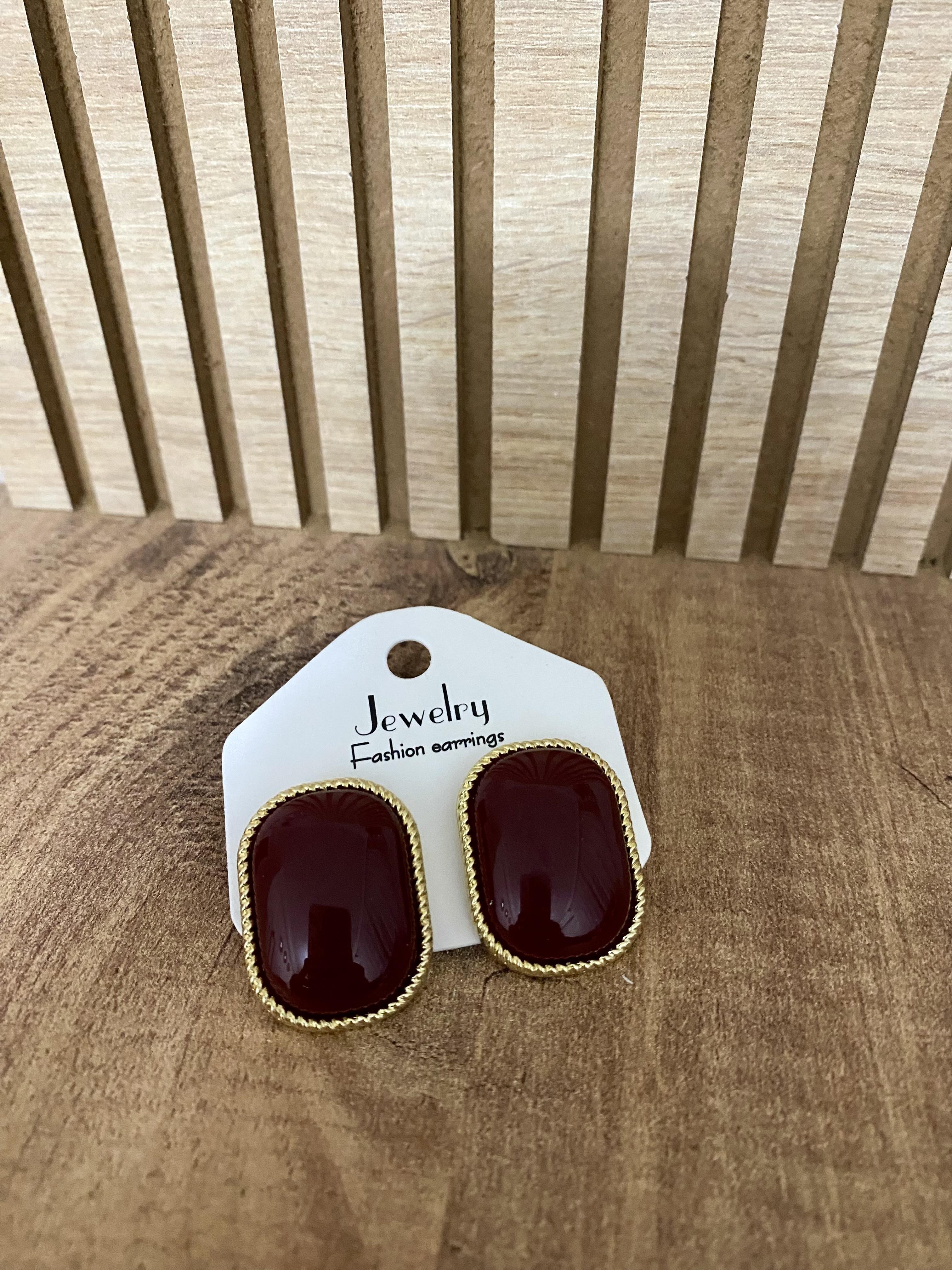 Gold Bordo Marka Model Küpe