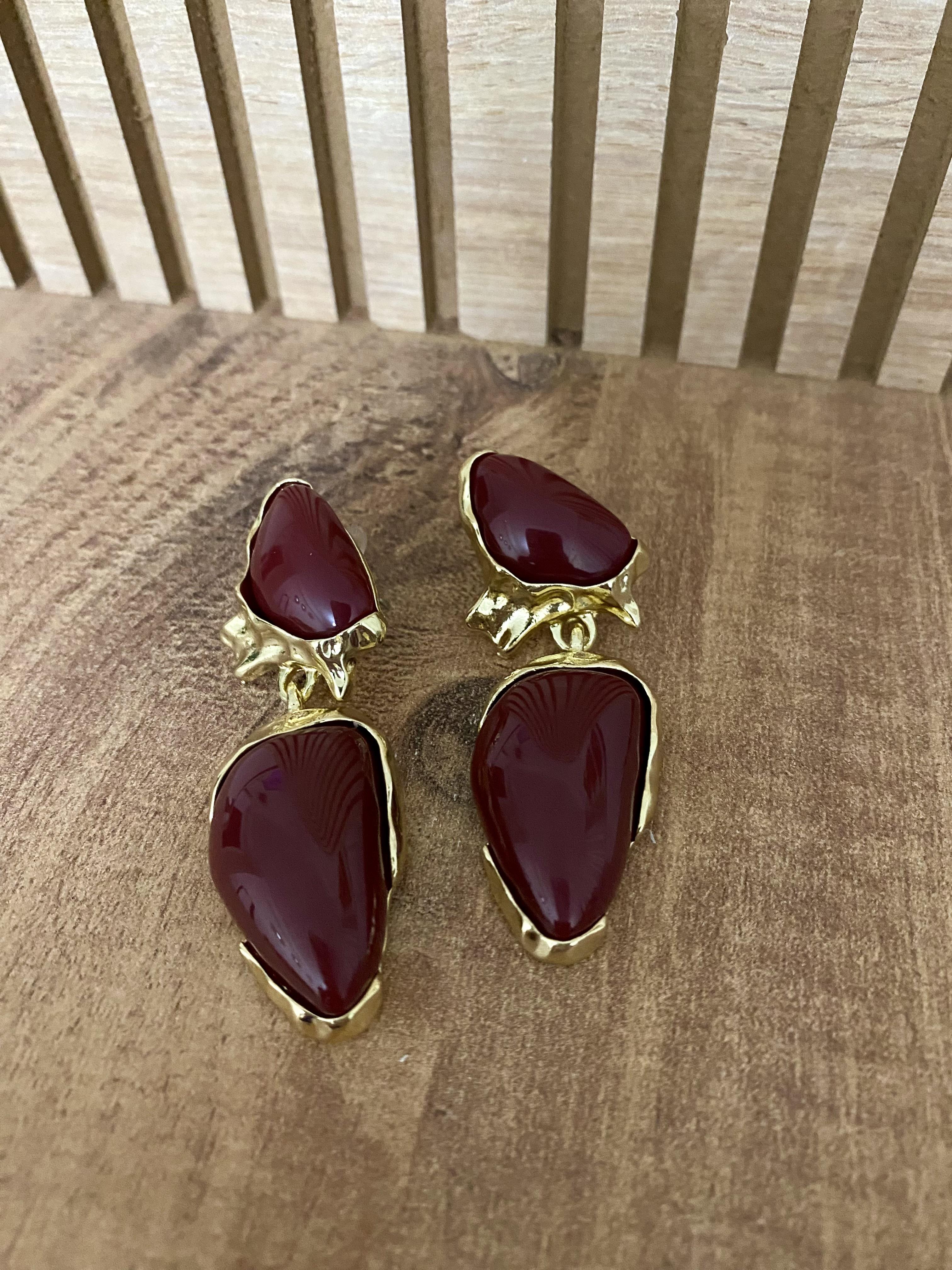 Gold Bordo Marka Model Küpe