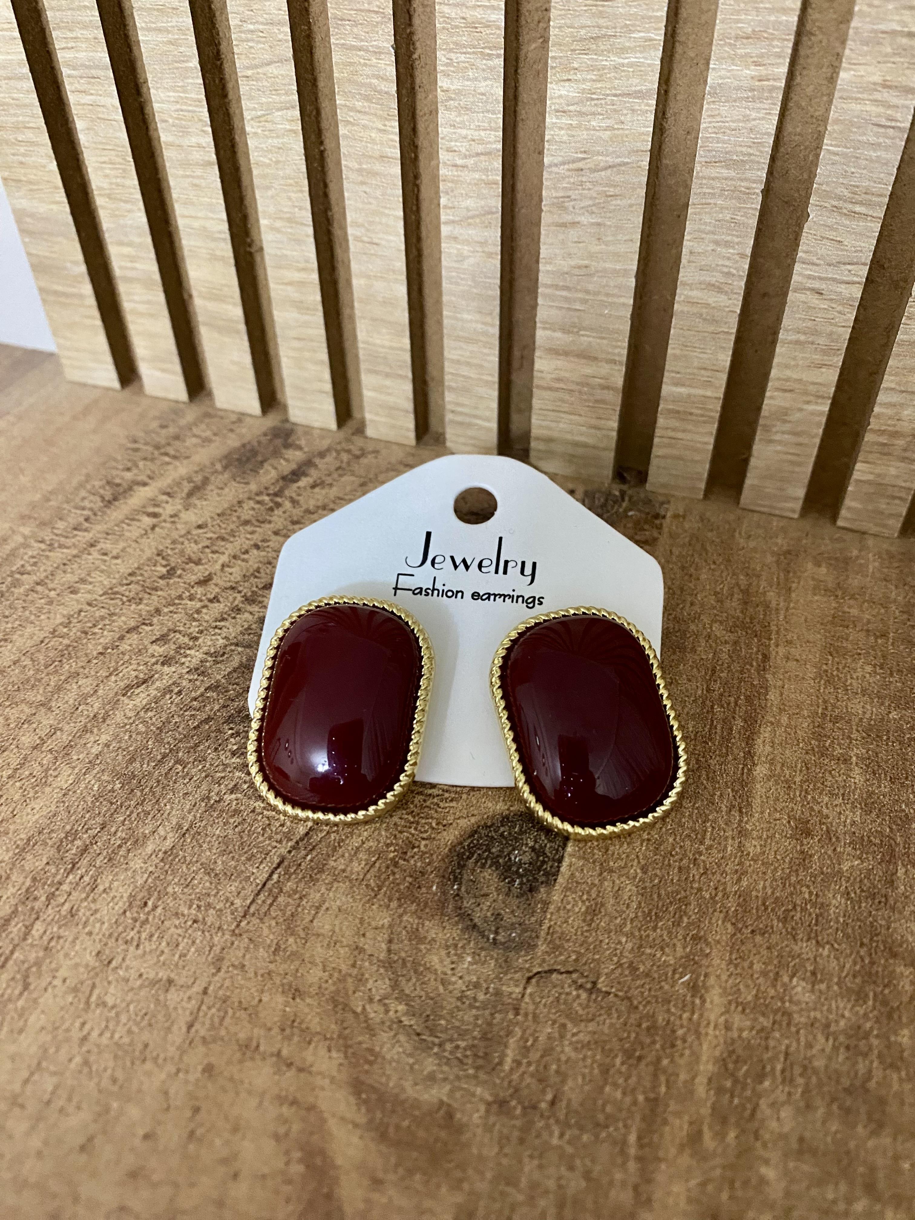Gold Bordo Marka Model Küpe
