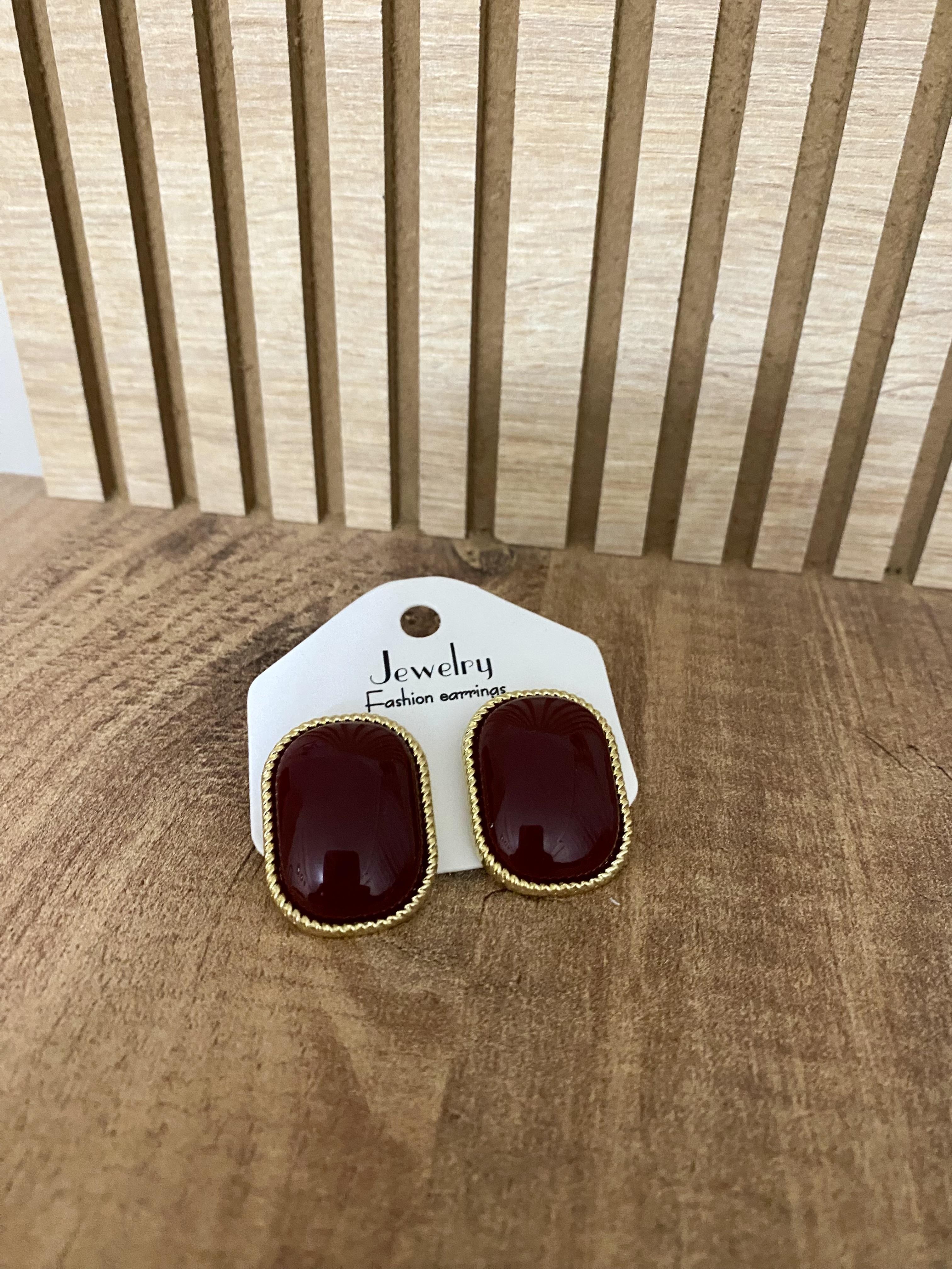 Gold Bordo Marka Model Küpe
