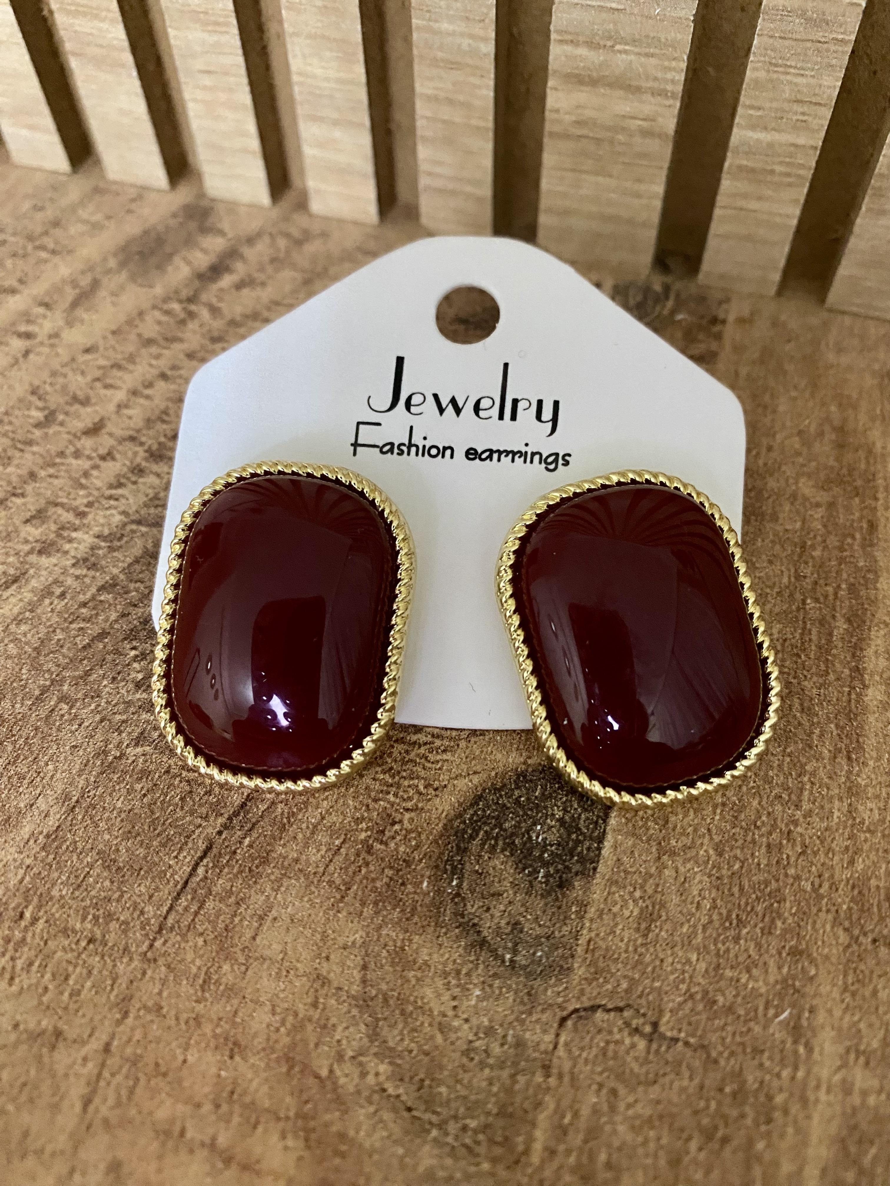 Gold Bordo Marka Model Küpe
