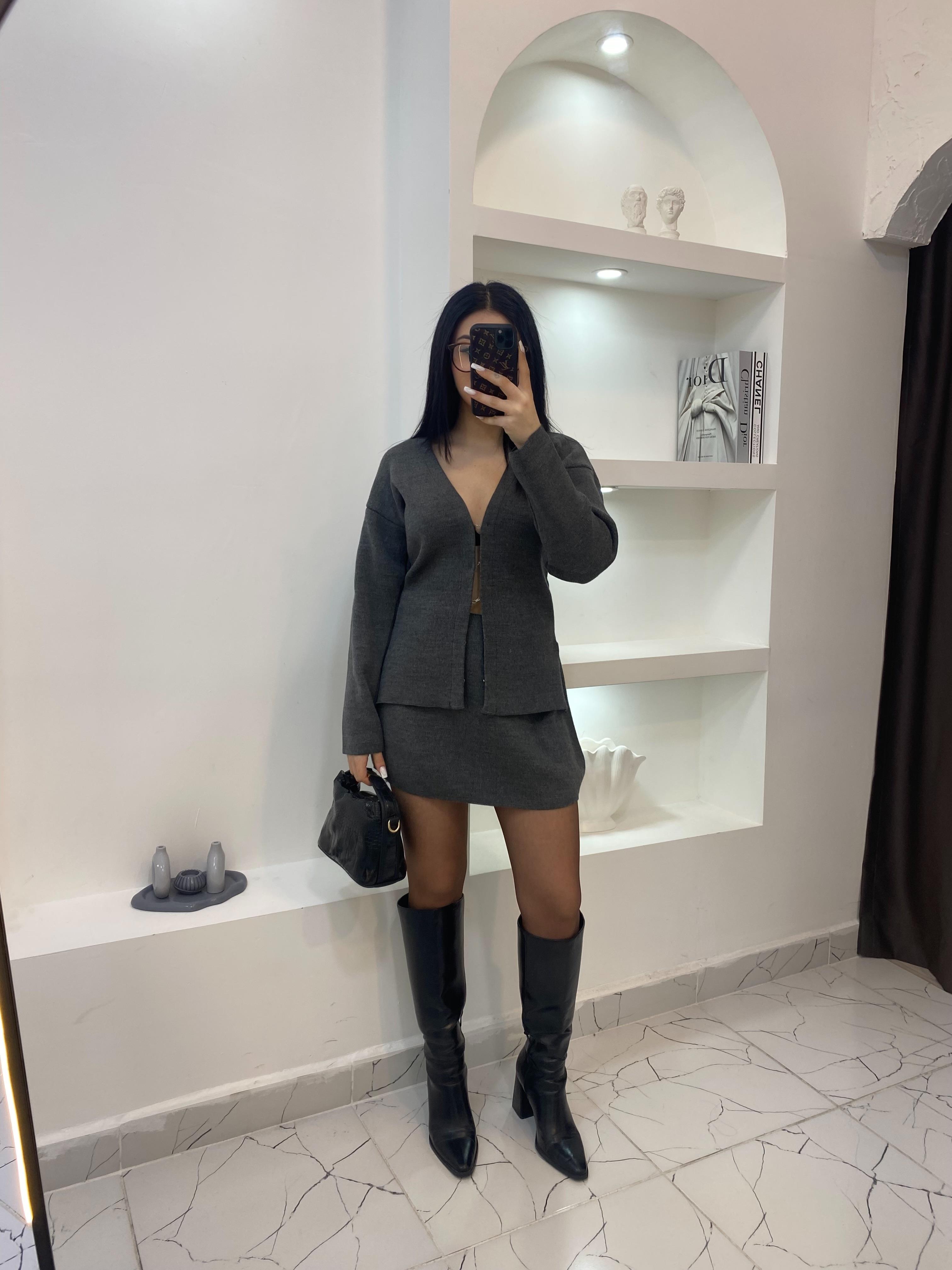 Gri Triko Etekli Takım 