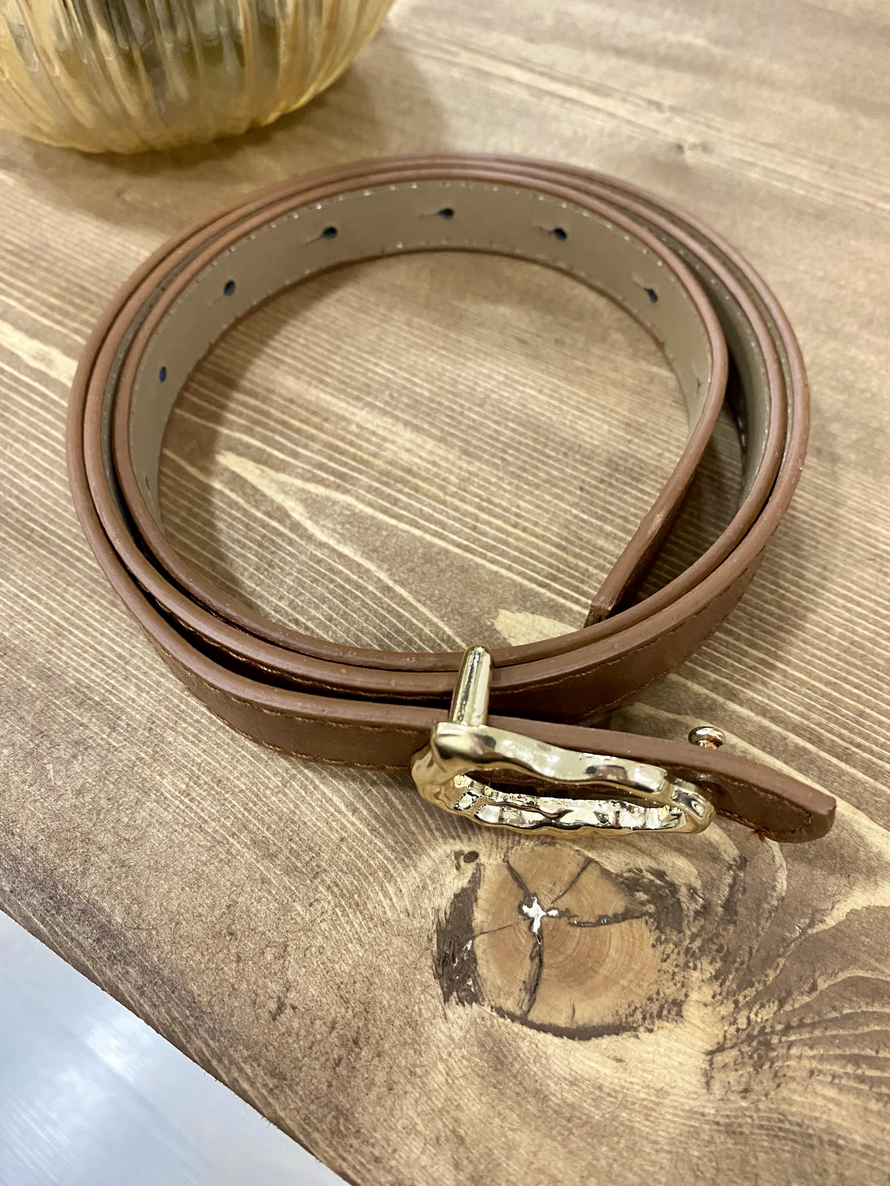Kahve Oval Gold Tokalı Kemer
