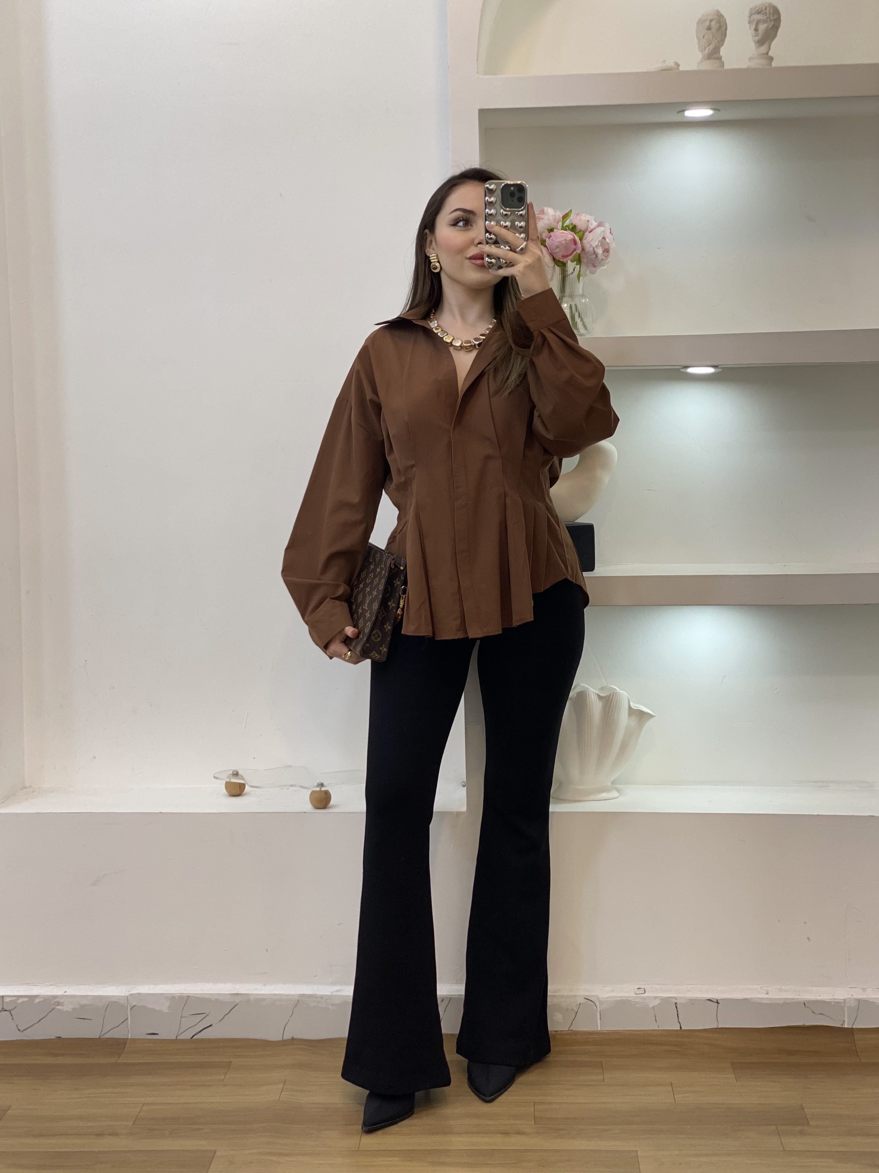 Kahve Piliseli Model Gömlek 