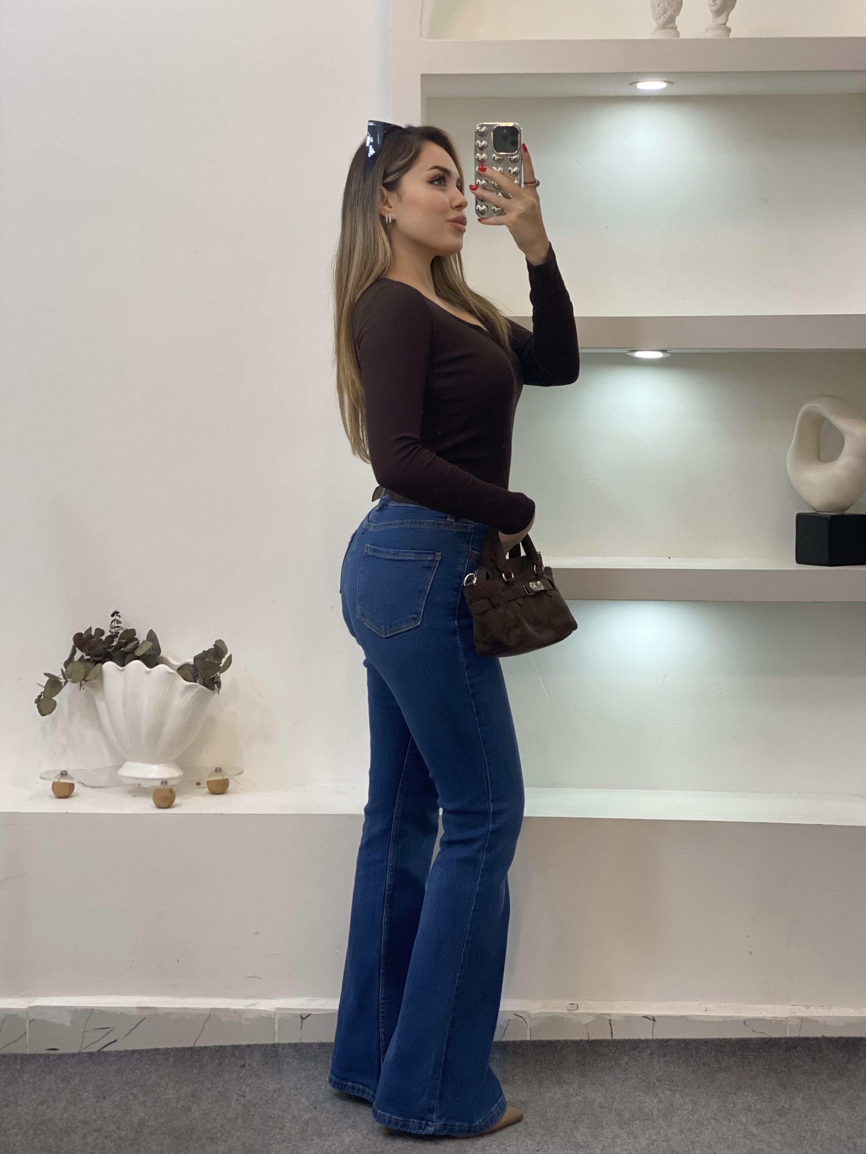 Kahve V Model Fitilli Basic Bluz