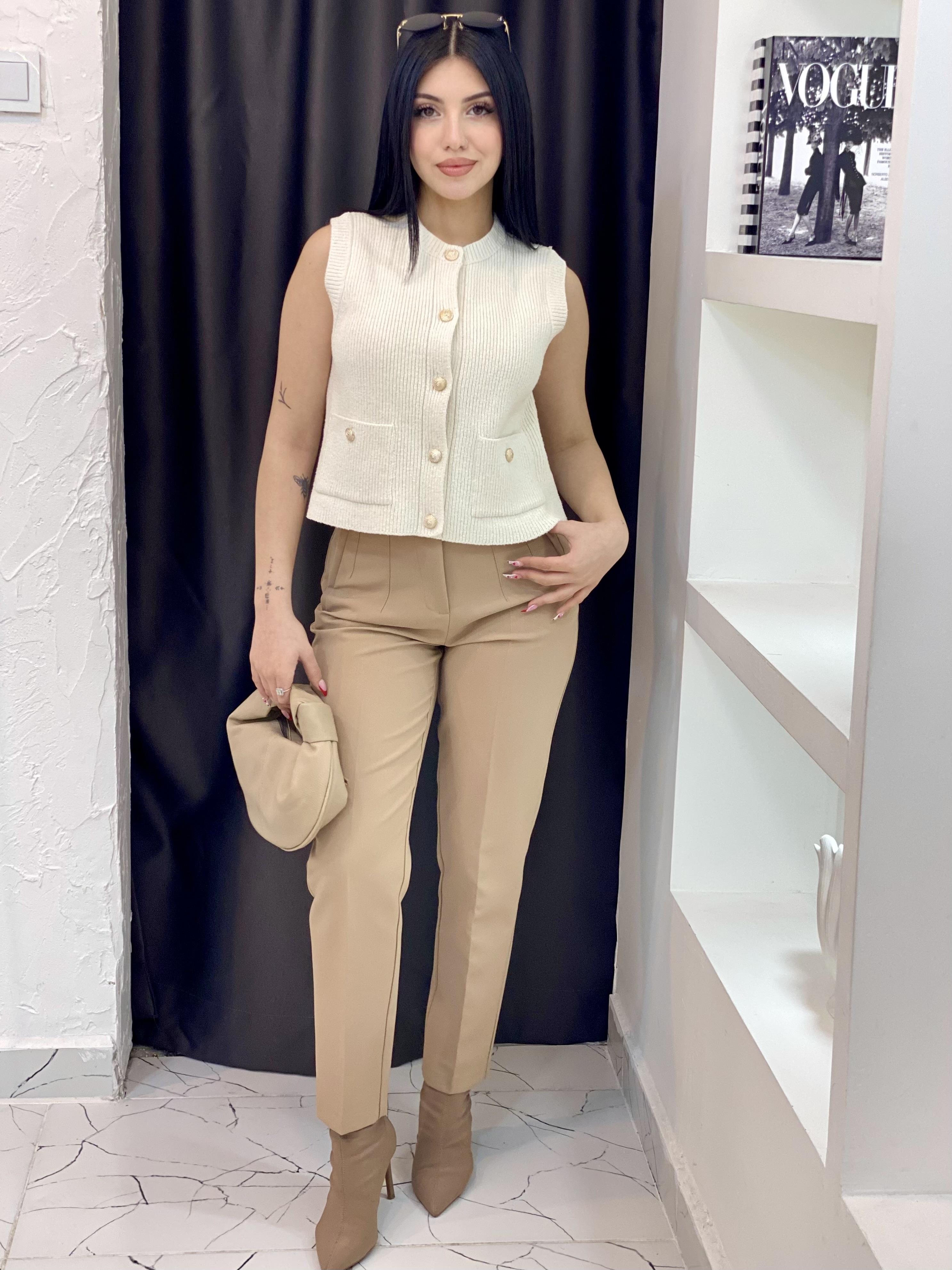 Karol Marka Camel Kumaş Pantolon 