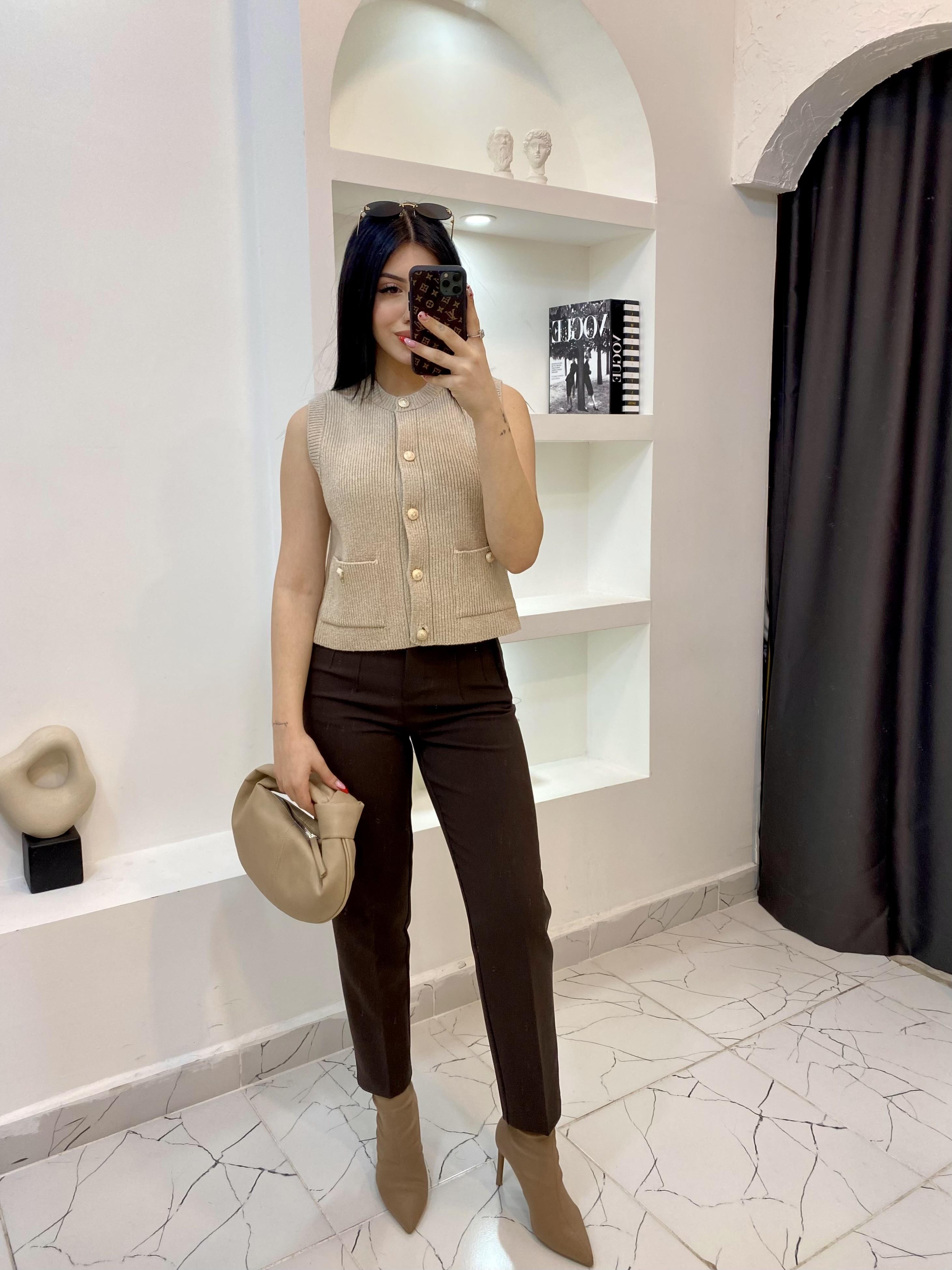 Karol Marka Kahve Kumaş Pantolon 