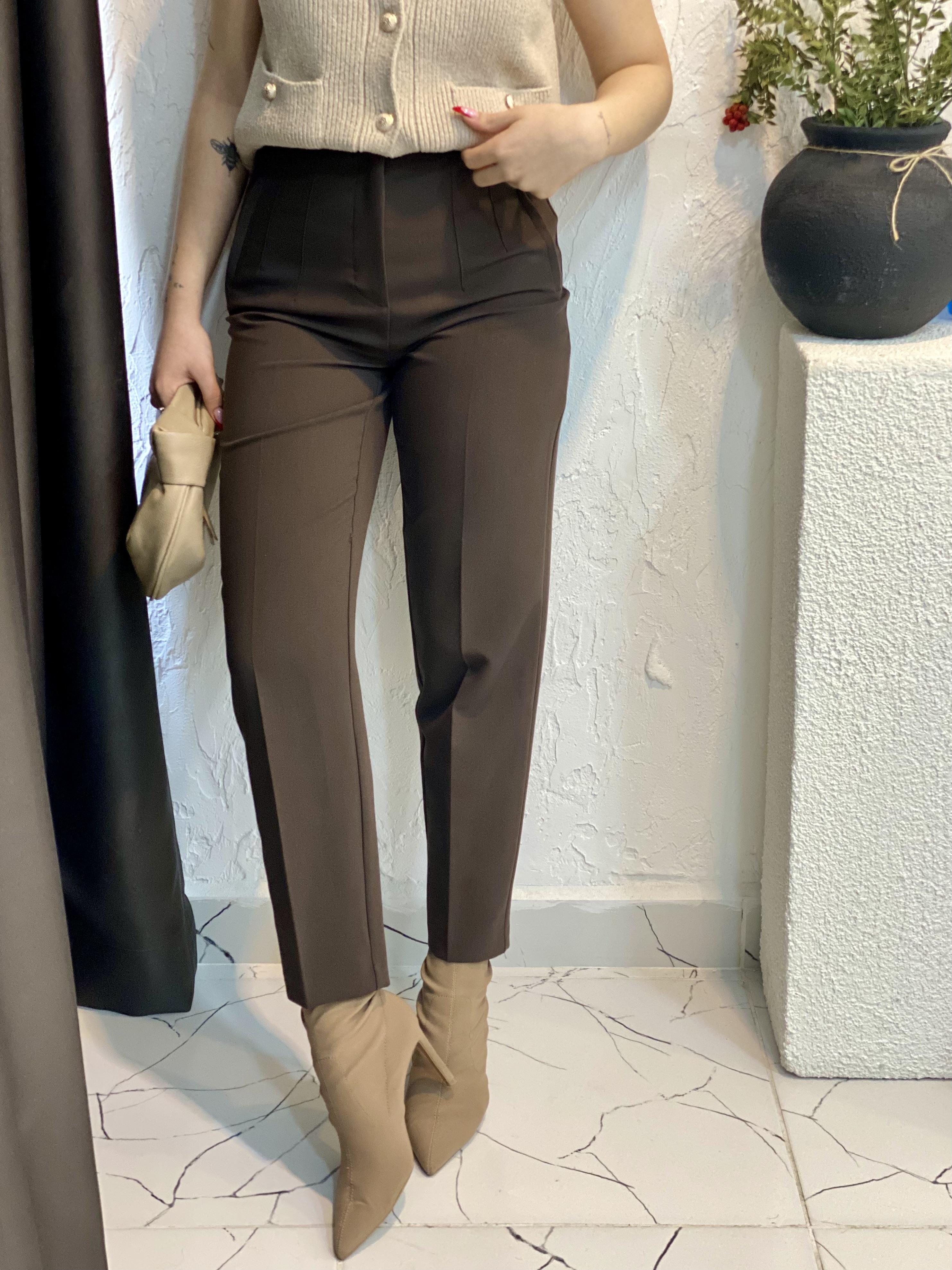 Karol Marka Kahve Kumaş Pantolon 