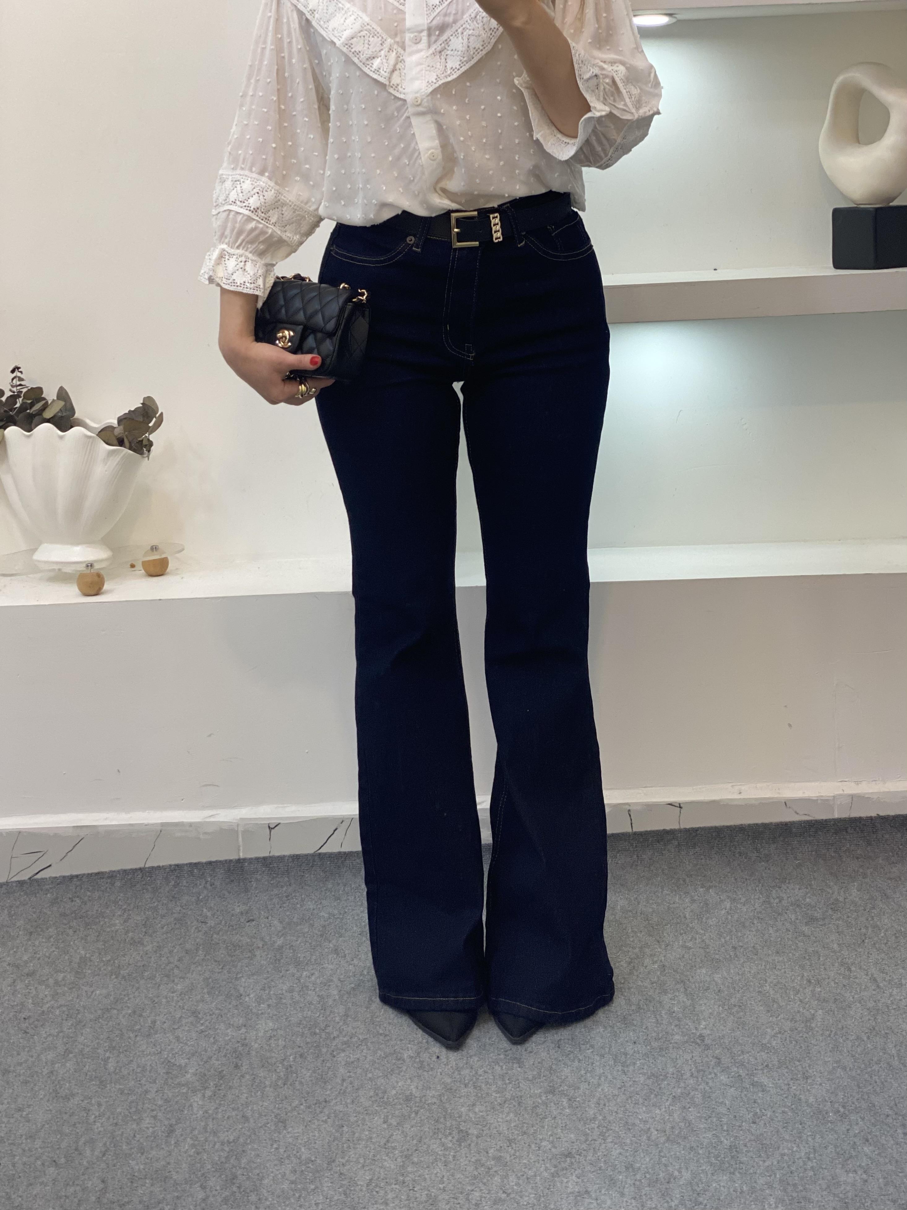 Koyu Mavi İspanyol Jean