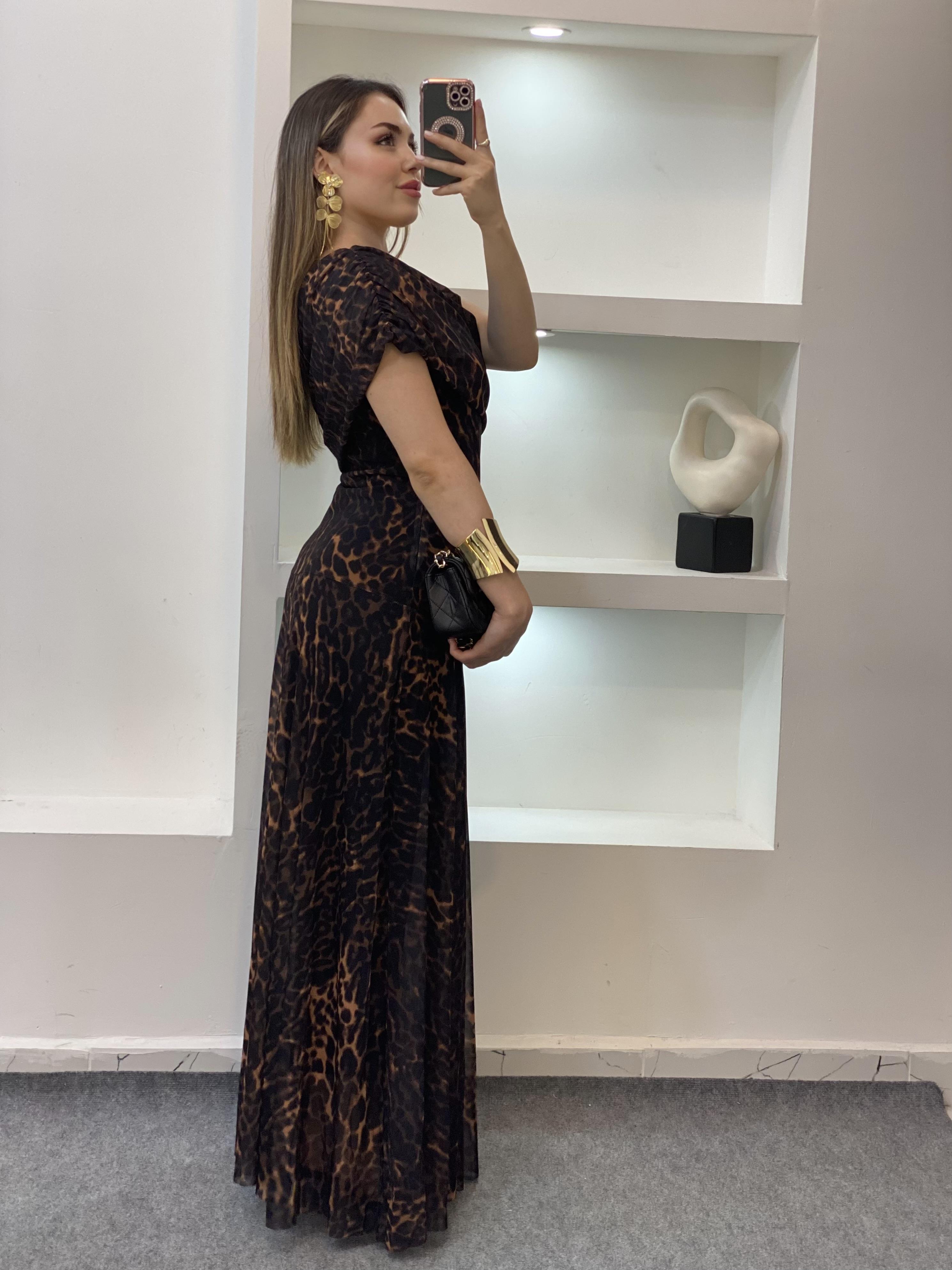 Leo Desen Premium Kalite Maxi Elbise