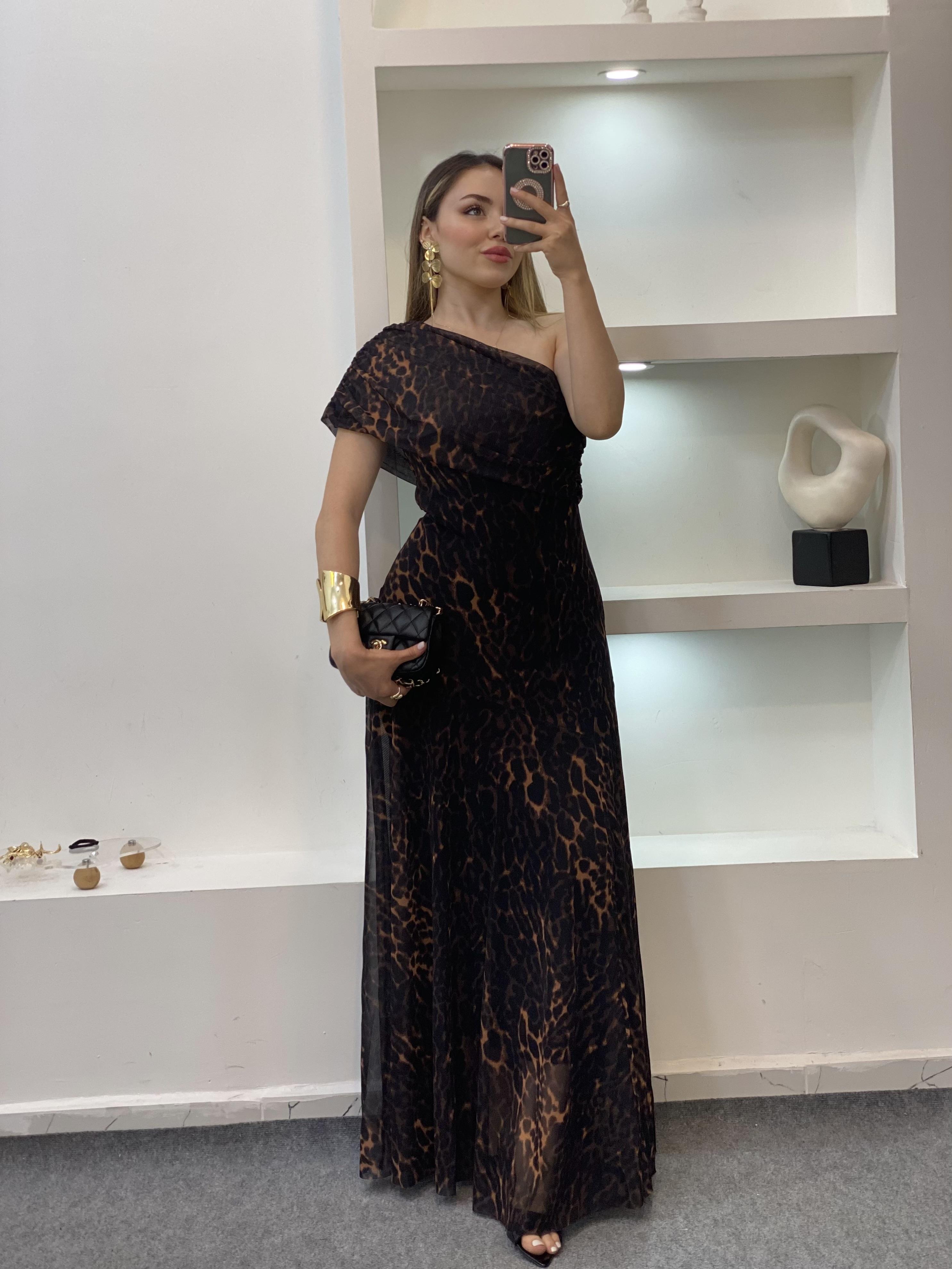 Leo Desen Premium Kalite Maxi Elbise