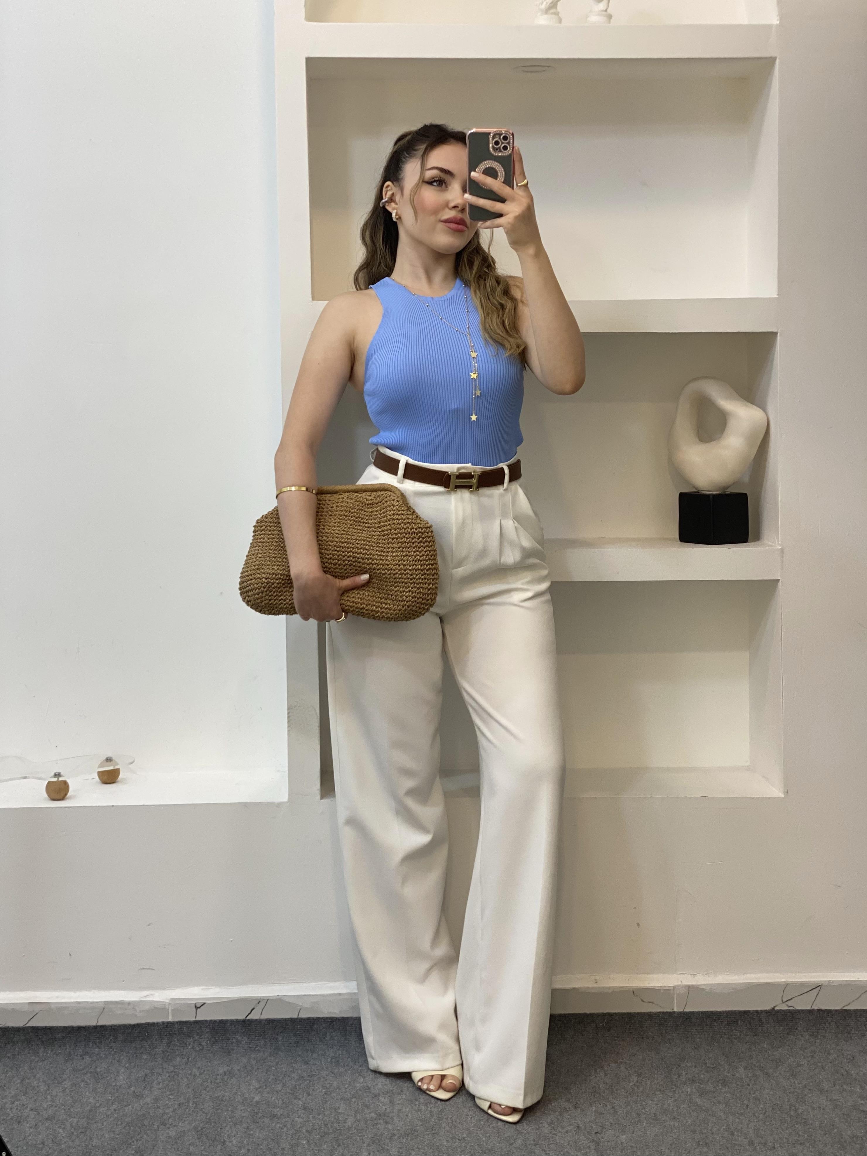 Mavi Kolsuz Basic Triko Bluz