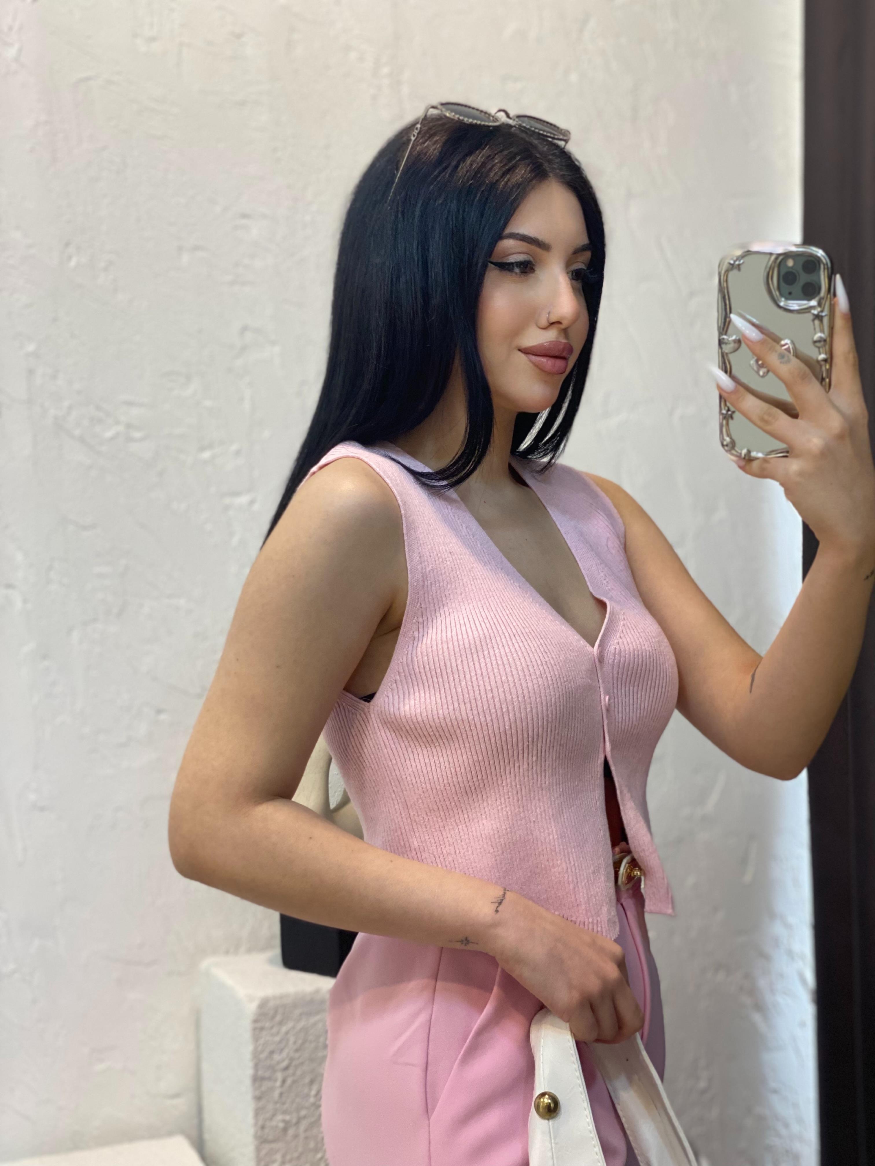 Nisan Marka Pembe Premium Kalite Triko Yelek