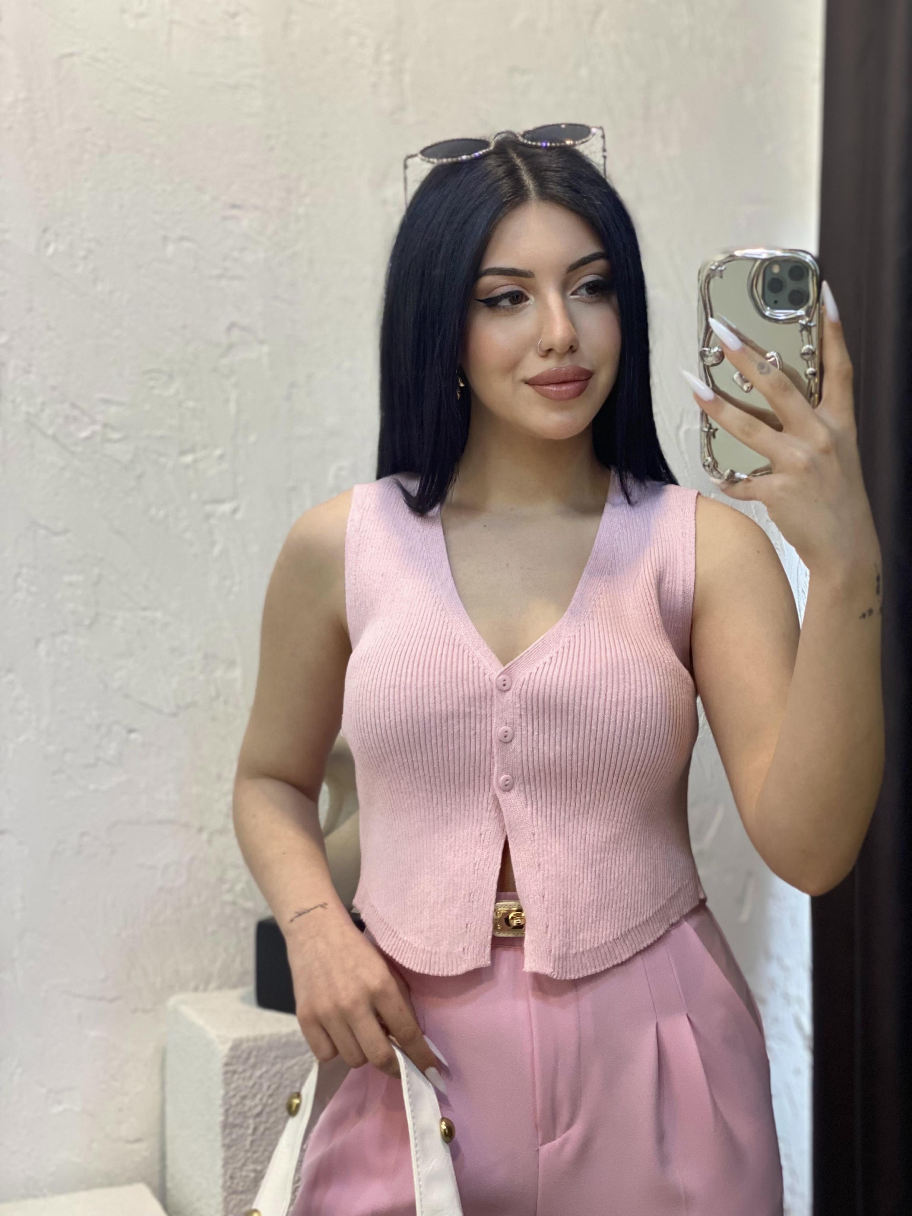 Nisan Marka Pembe Premium Kalite Triko Yelek