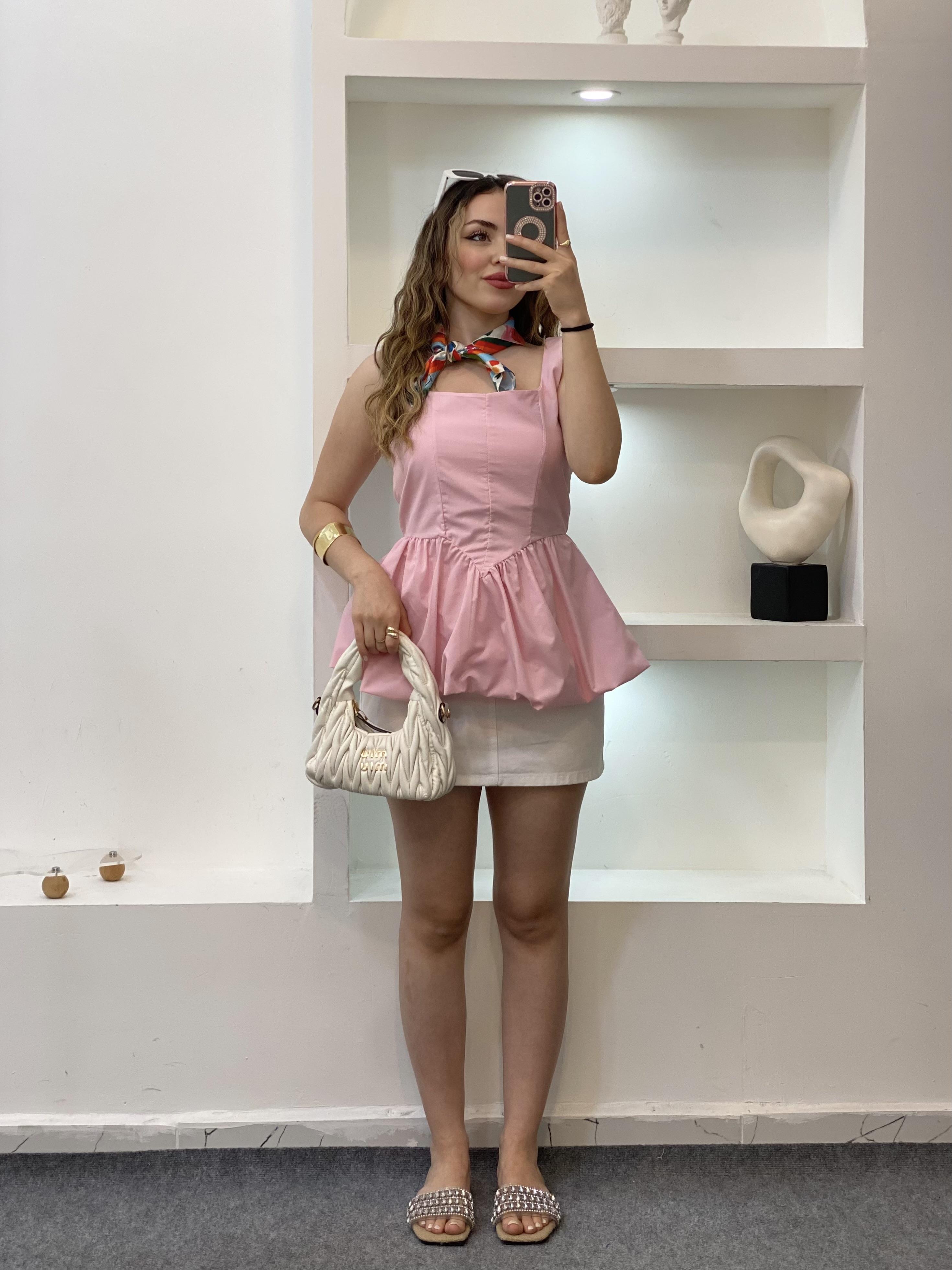 Pembe Balon Etek Marka Model Bluz