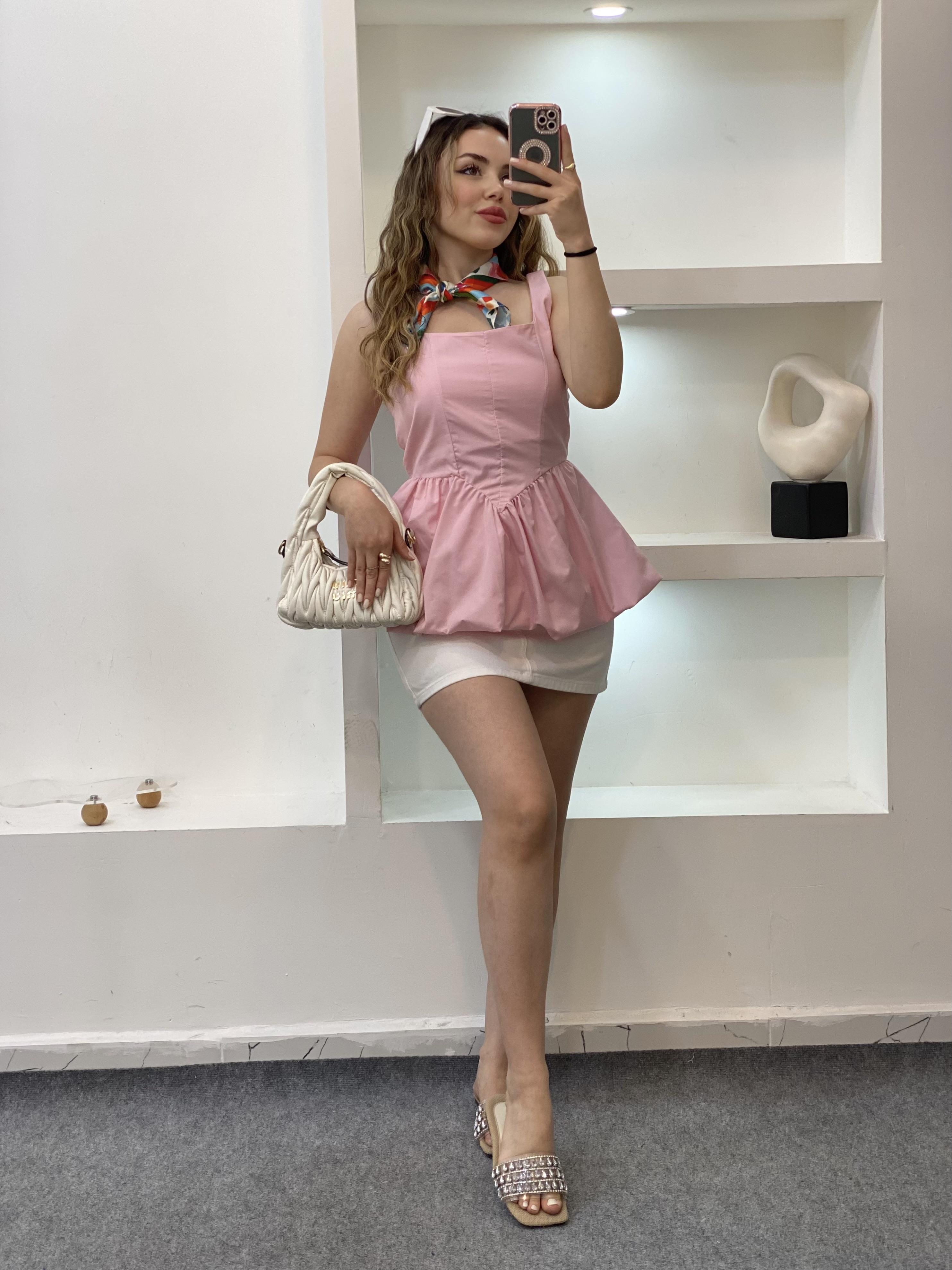 Pembe Balon Etek Marka Model Bluz