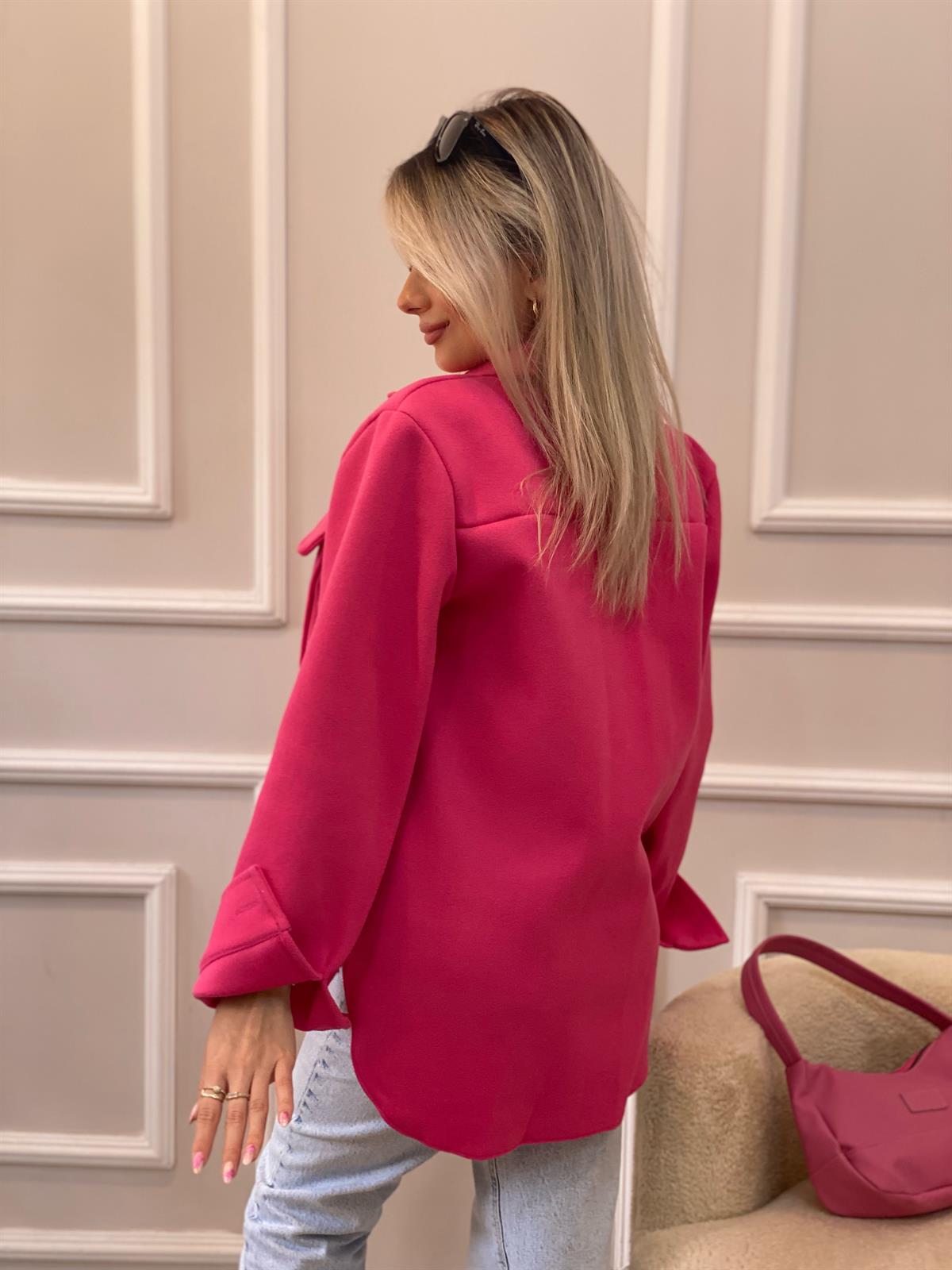 Pembe Kaşe Gömlek Ceket 