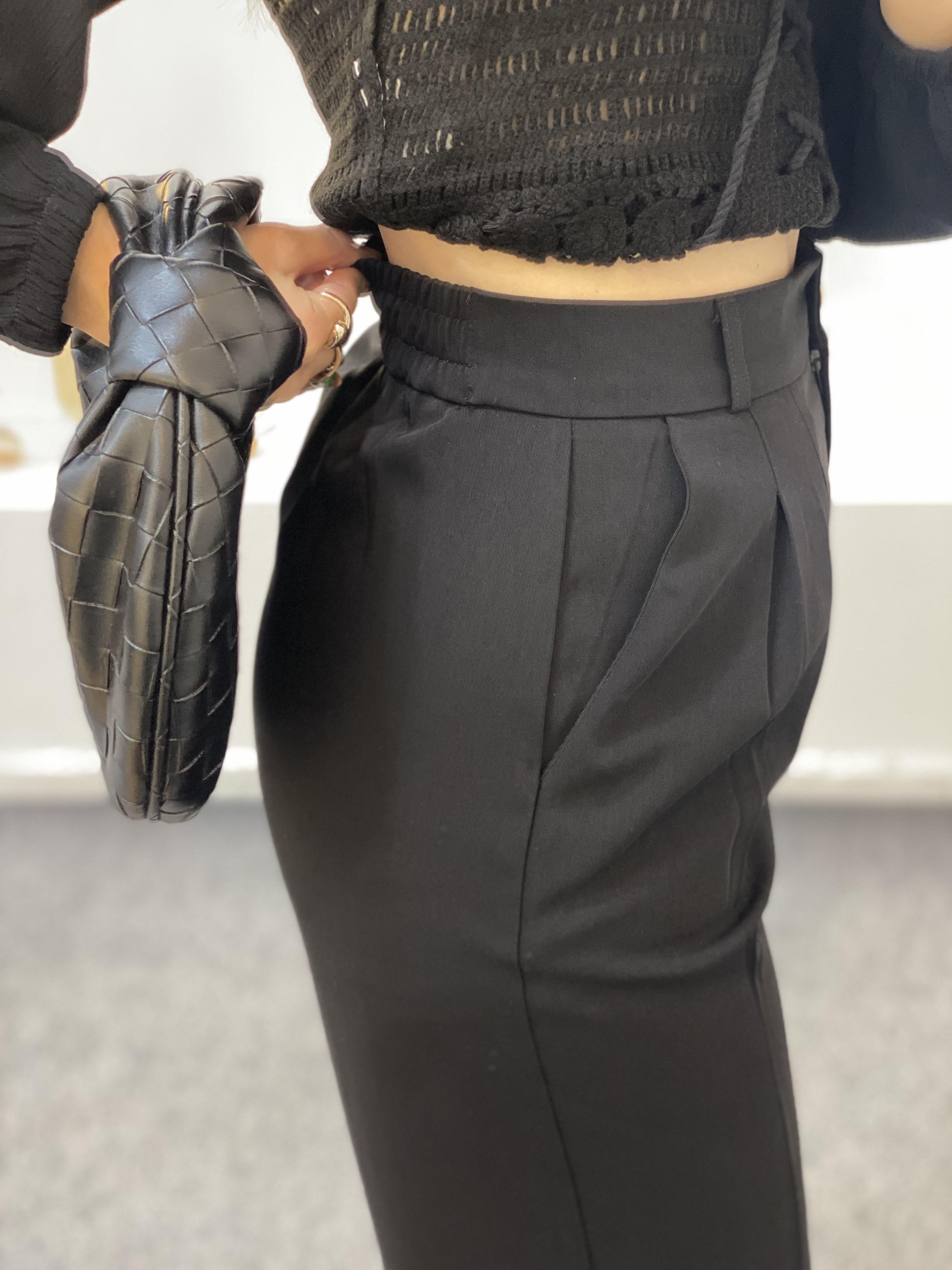 Perry Marka Arka Beli Lastikli Gold Düğmeli Palazzo Pantolon