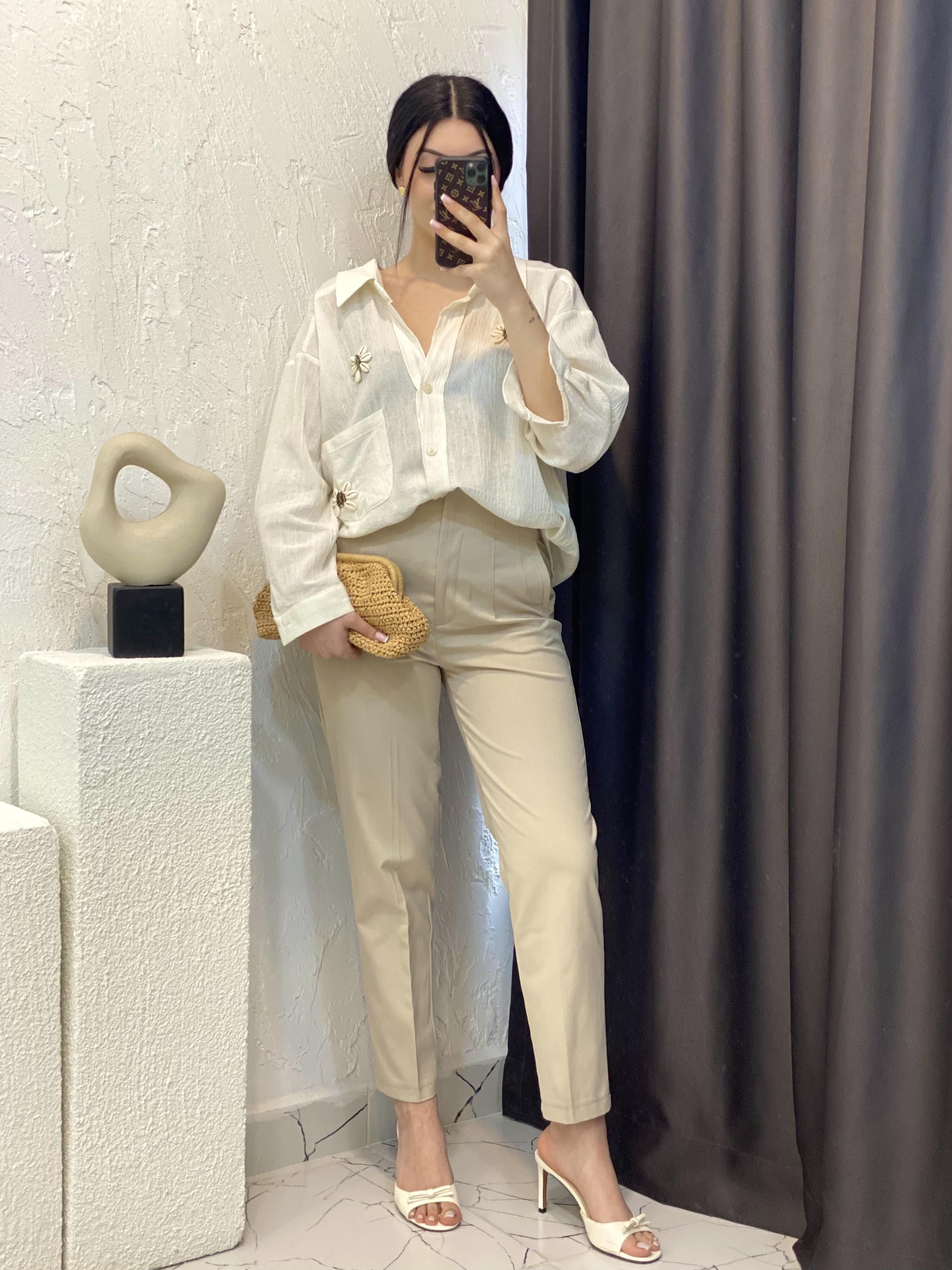 Perry Marka Bej Kumaş Pantolon 